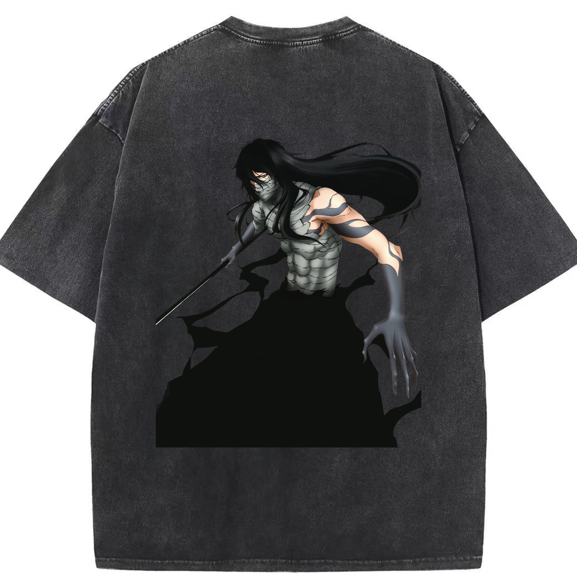 （画像用） ブリーチ 黒崎一護（くろさき いちご）BLEACH Kurosaki Ichigo 綿100% ヴィンテージ風 半袖Tシャツ（背面プリント）