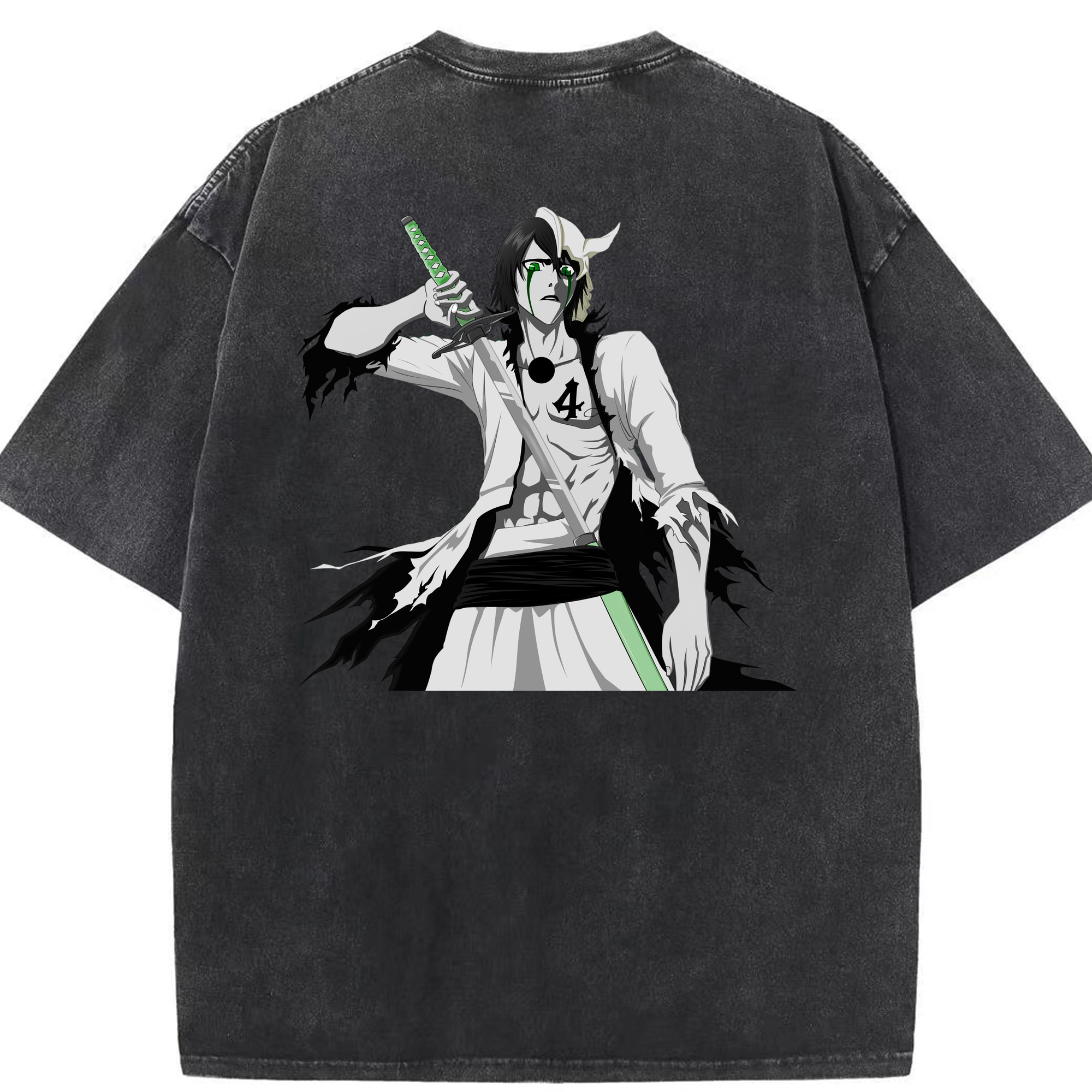 （画像用） ブリーチ ウルキオラ·シファー BLEACH Ulquiorra cifer 綿100% ヴィンテージ風 半袖Tシャツ（背面プリント）