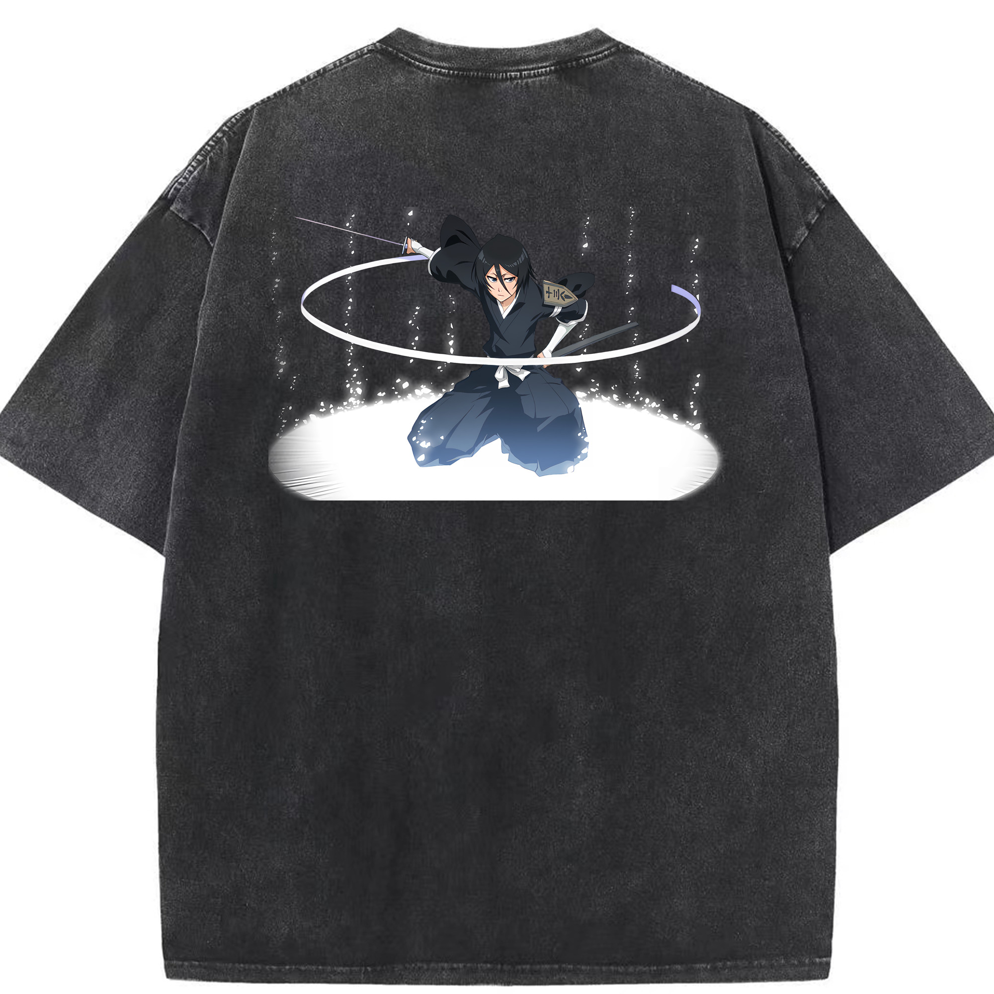 （画像用） ブリーチ 朽木ルキア BLEACH Kuchiki Rukia 綿100% ヴィンテージ風 半袖Tシャツ（背面プリント）