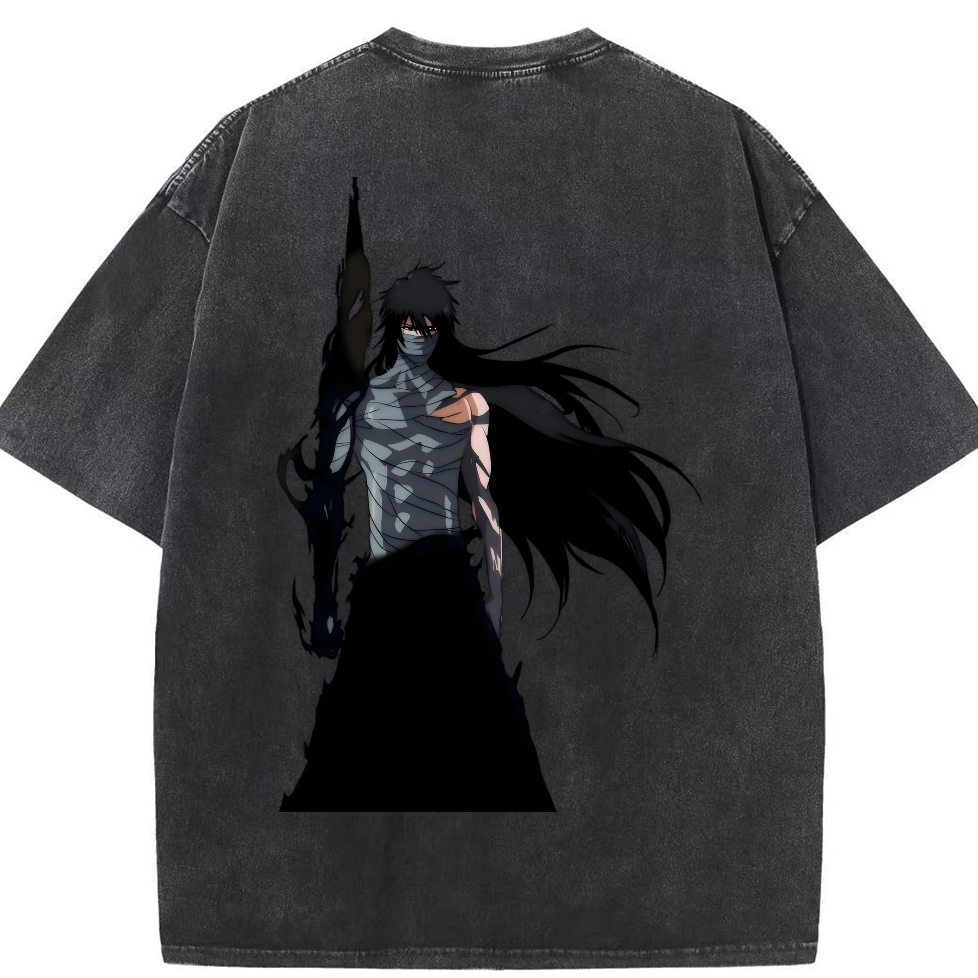 （画像用） ブリーチ 黒崎一護（くろさき いちご）BLEACH Kurosaki Ichigo 綿100% ヴィンテージ風 半袖Tシャツ（背面プリント）