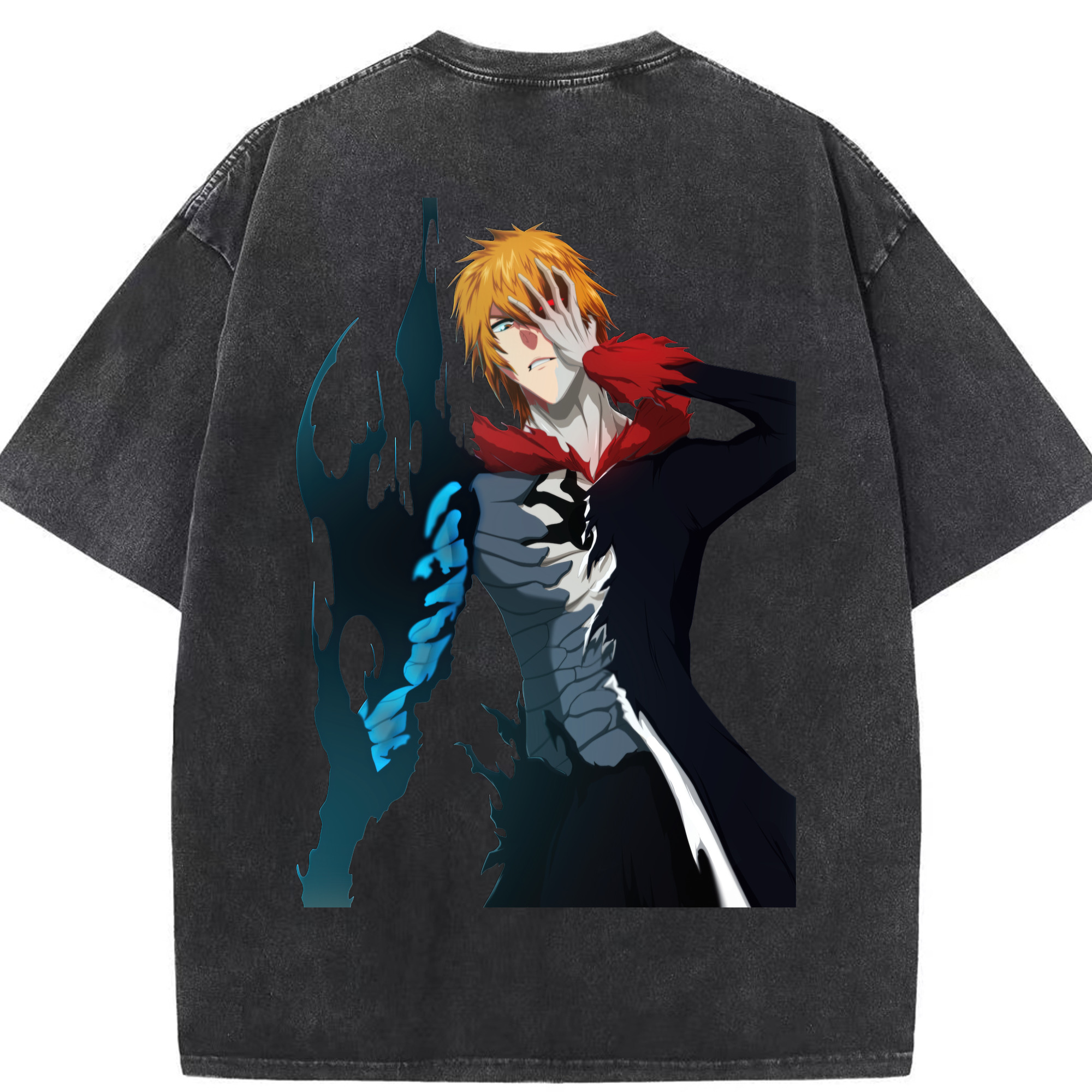 （画像用） ブリーチ 黒崎一護（くろさき いちご）BLEACH Kurosaki Ichigo 綿100% ヴィンテージ風 半袖Tシャツ（背面プリント）
