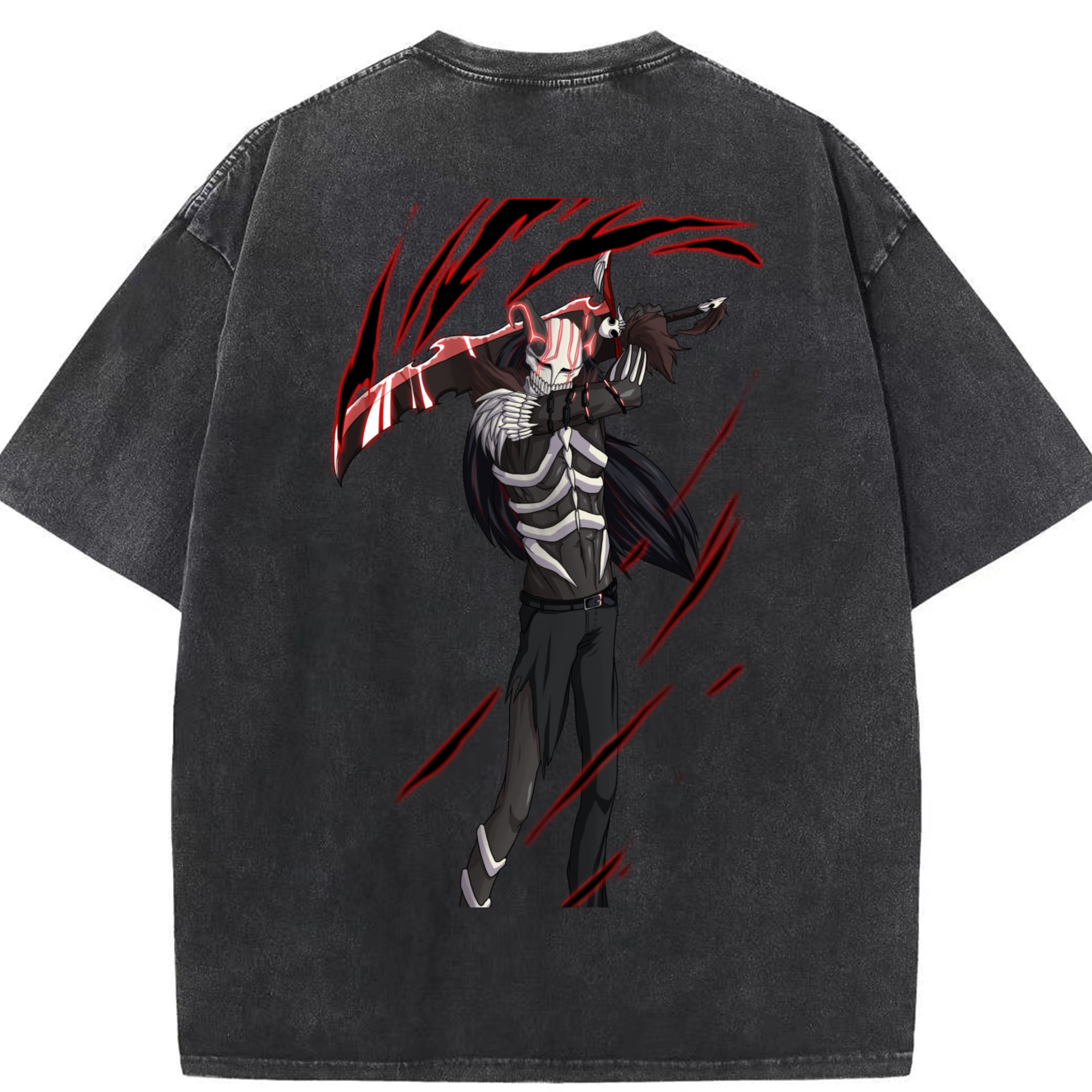 （画像用） ブリーチ 黒崎一護（くろさき いちご）BLEACH Kurosaki Ichigo 綿100% ヴィンテージ風 半袖Tシャツ（背面プリント）