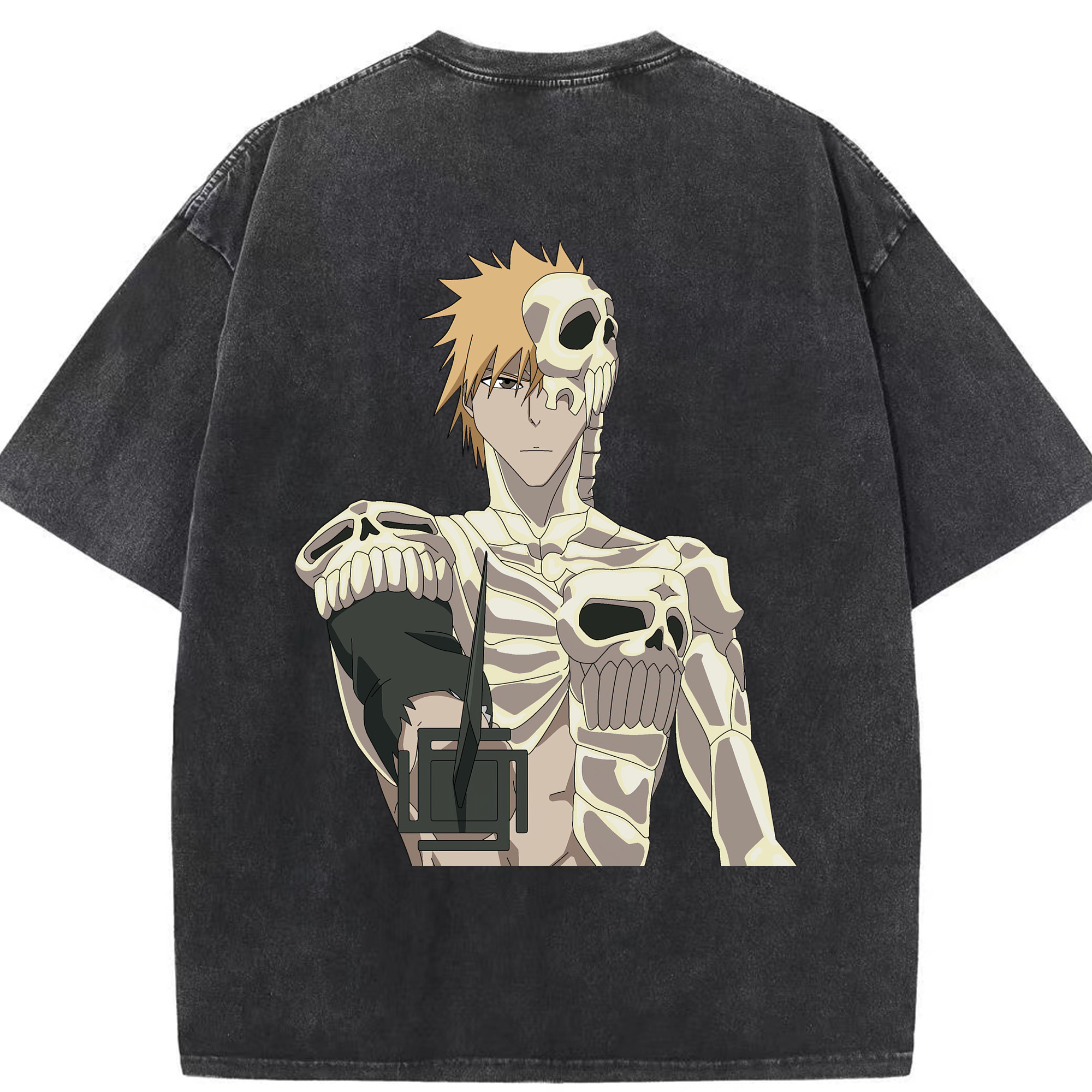 （画像用） ブリーチ 黒崎一護（くろさき いちご）BLEACH Kurosaki Ichigo 綿100% ヴィンテージ風 半袖Tシャツ（背面プリント）