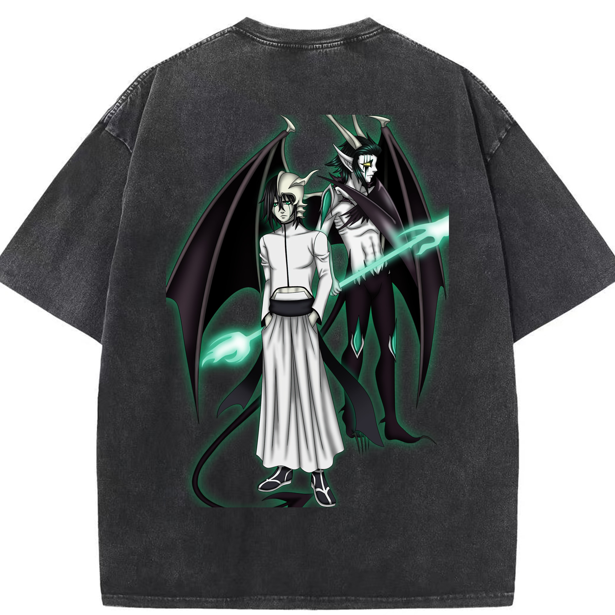 （画像用） ブリーチ ウルキオラ·シファー BLEACH Ulquiorra cifer 綿100% ヴィンテージ風 半袖Tシャツ（背面プリント）