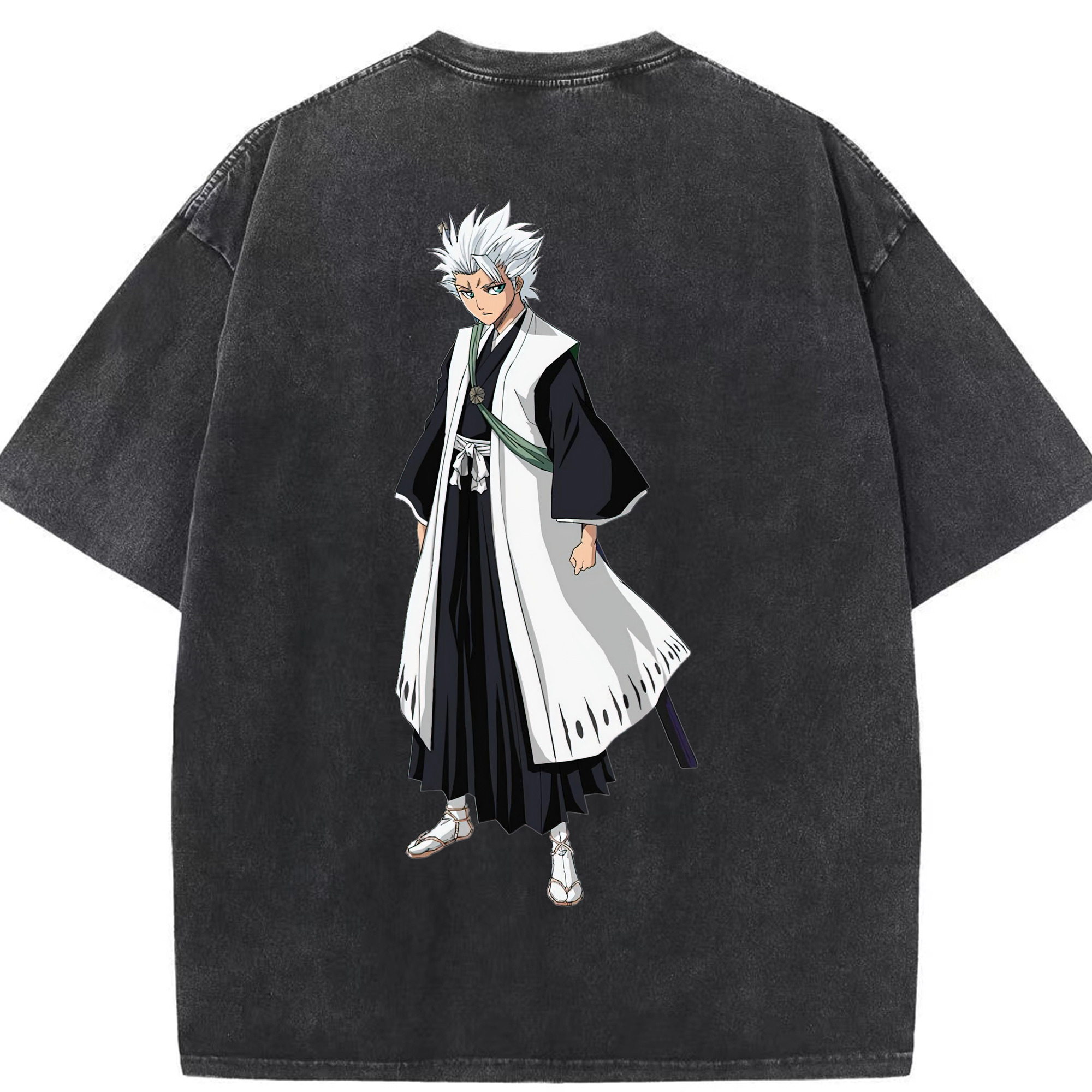 （画像用） ブリーチ 日番谷冬獅郎（ひつがや とうしろう） BLEACH Hitsugaya Toushirou 綿100% ヴィンテージ風 半袖Tシャツ（背面プリント）