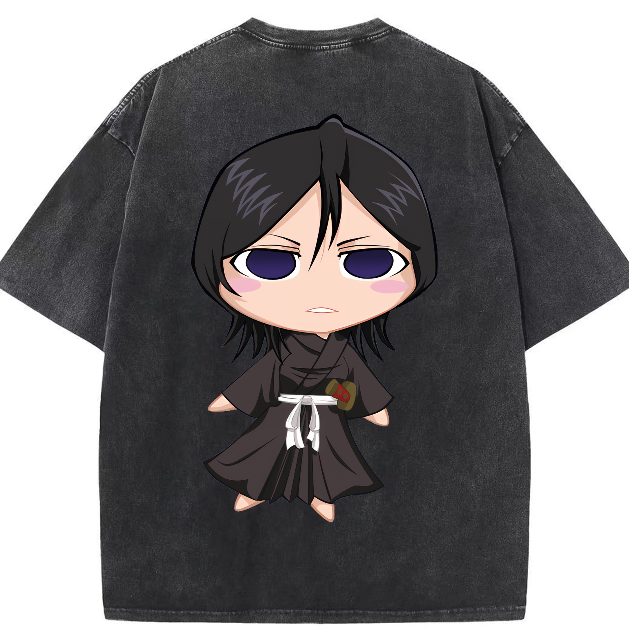 （画像用） ブリーチ 朽木ルキア BLEACH Kuchiki Rukia 綿100% ヴィンテージ風 半袖Tシャツ（背面プリント）