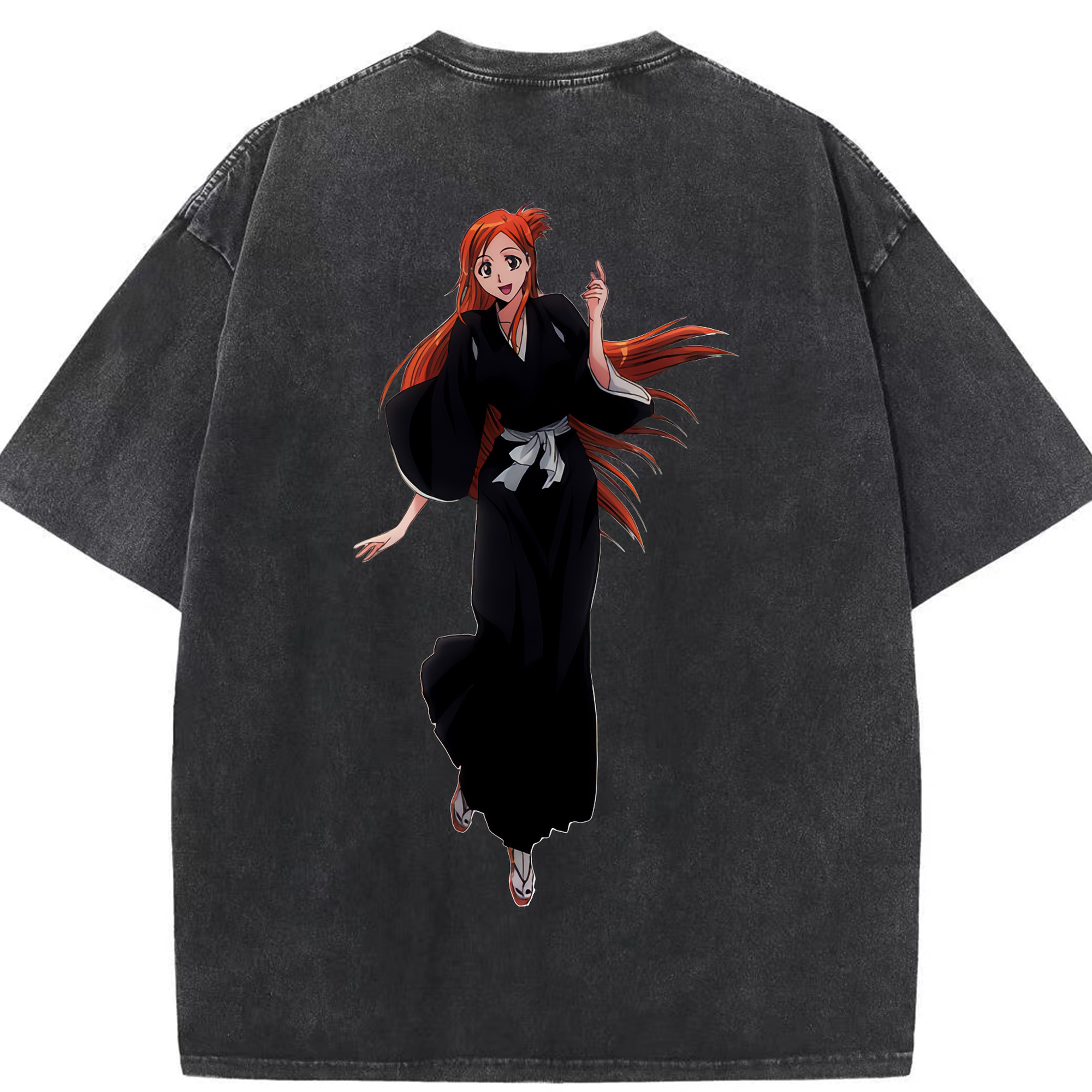 （画像用） ブリーチ 井上織姫（いのうえおりひめ） BLEACH Inoue Orihime 綿100% ヴィンテージ風 半袖Tシャツ（背面プリント）