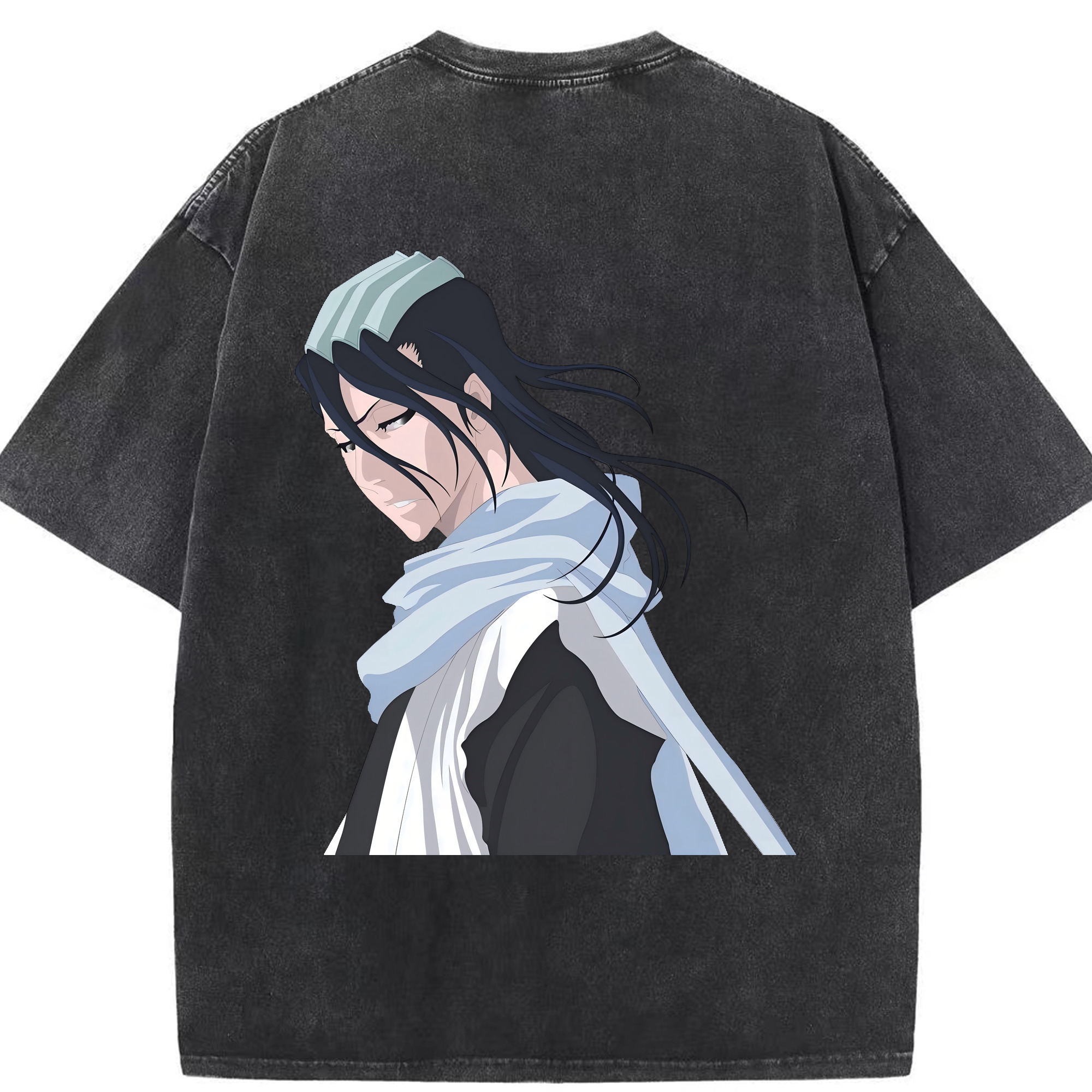（画像用） ブリーチ くちき びゃくや BLEACH Kuchiki Byakuya 綿100% ヴィンテージ風 半袖Tシャツ（背面プリント）