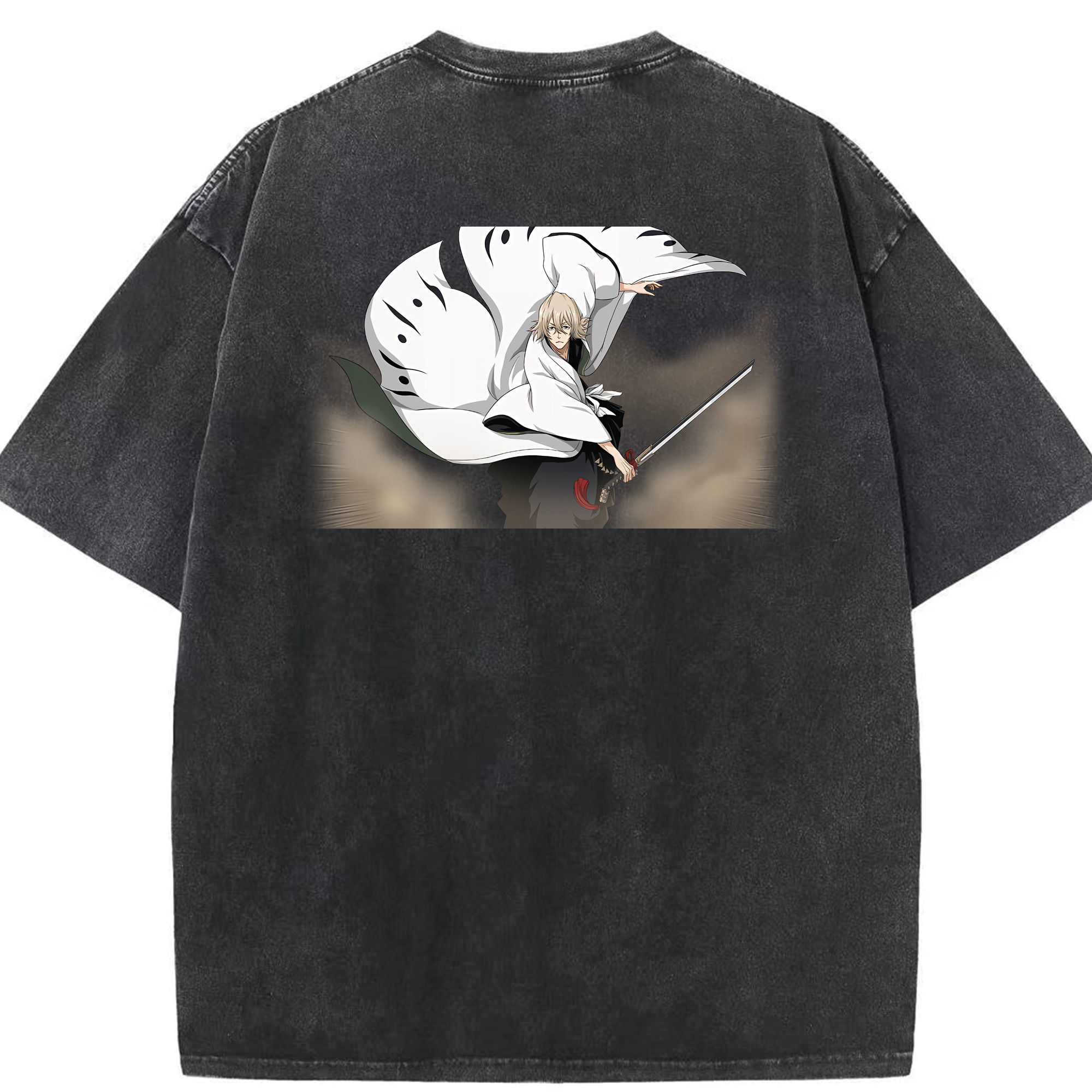 （画像用） "ブリーチ 浦原 喜助（うらはら きすけ） BLEACH Urahara Kisuke " 綿100% ヴィンテージ風 半袖Tシャツ（背面プリント）