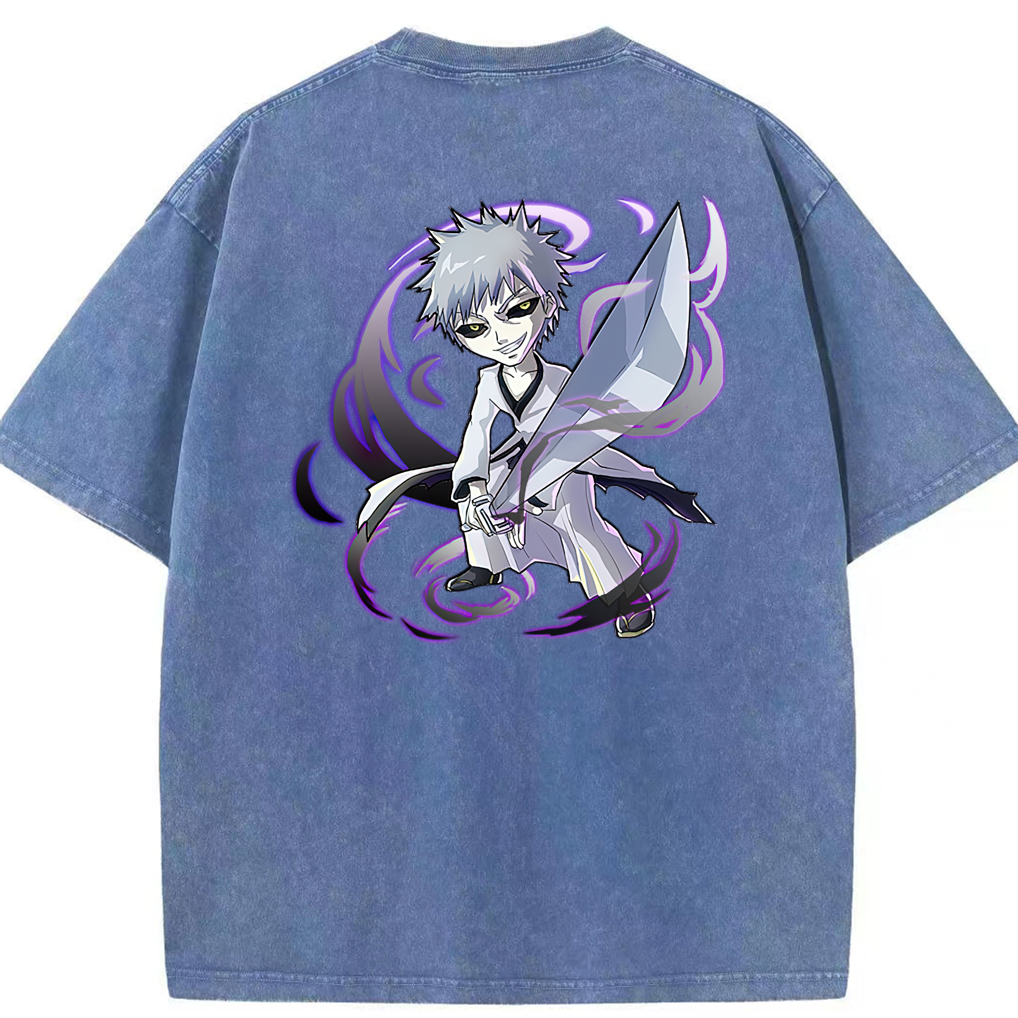（画像用） ブリーチ 黒崎一護（くろさき いちご）BLEACH Kurosaki Ichigo 綿100% ヴィンテージ風 半袖Tシャツ（背面プリント）
