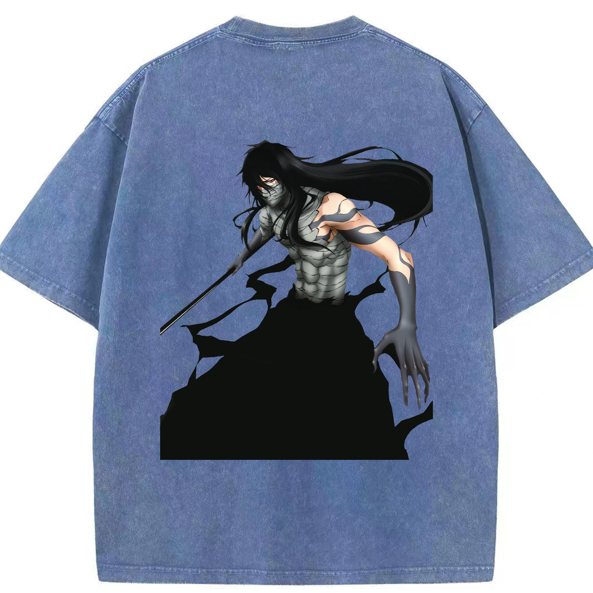 （画像用） ブリーチ 黒崎一護（くろさき いちご）BLEACH Kurosaki Ichigo 綿100% ヴィンテージ風 半袖Tシャツ（背面プリント）