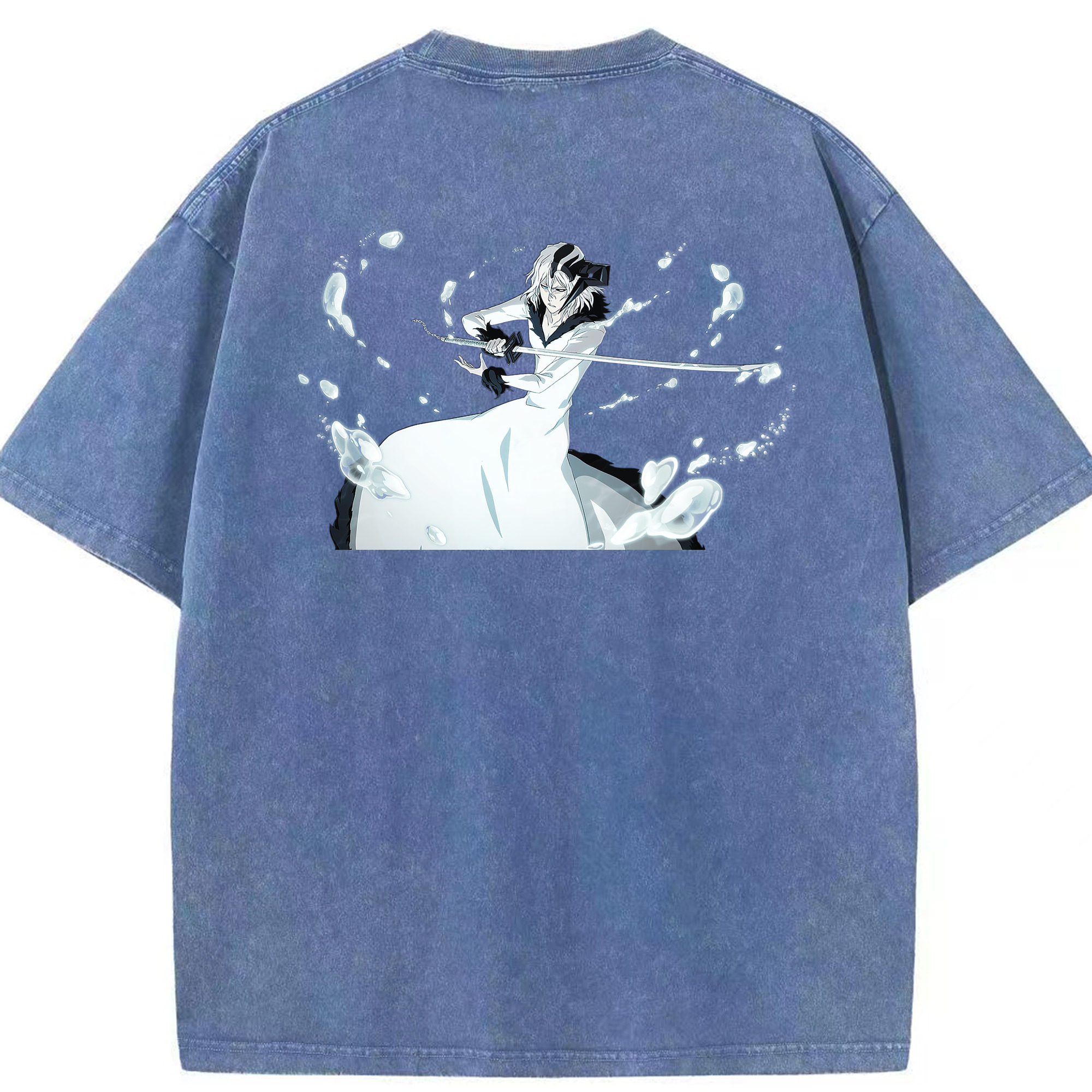 （画像用） ブリーチ 黒崎一護（くろさき いちご）BLEACH Kurosaki Ichigo 綿100% ヴィンテージ風 半袖Tシャツ（背面プリント）