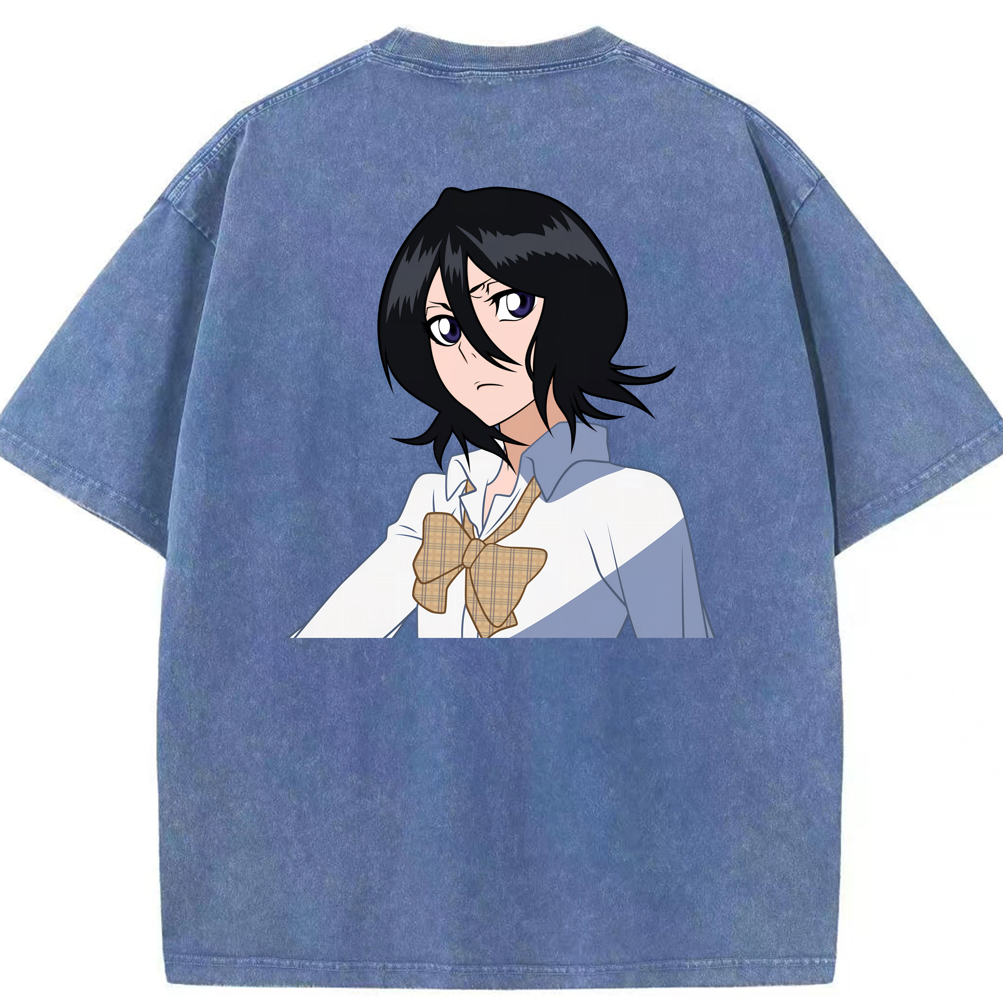 （画像用） ブリーチ 朽木ルキア BLEACH Kuchiki Rukia 綿100% ヴィンテージ風 半袖Tシャツ（背面プリント）