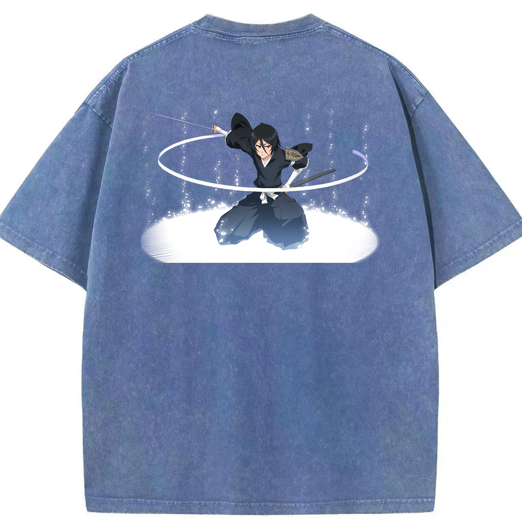 （画像用） ブリーチ 朽木ルキア BLEACH Kuchiki Rukia 綿100% ヴィンテージ風 半袖Tシャツ（背面プリント）