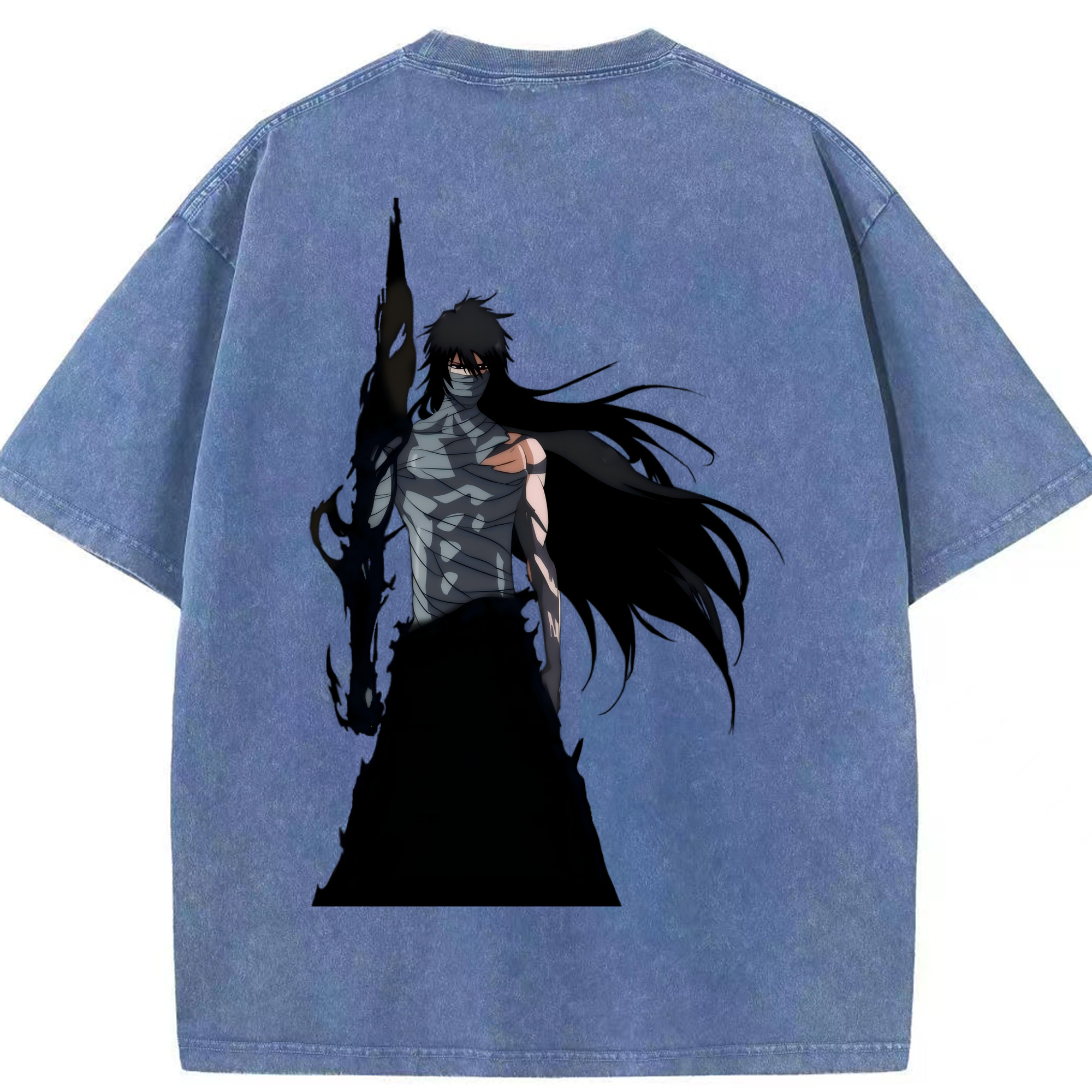 （画像用） ブリーチ 黒崎一護（くろさき いちご）BLEACH Kurosaki Ichigo 綿100% ヴィンテージ風 半袖Tシャツ（背面プリント）