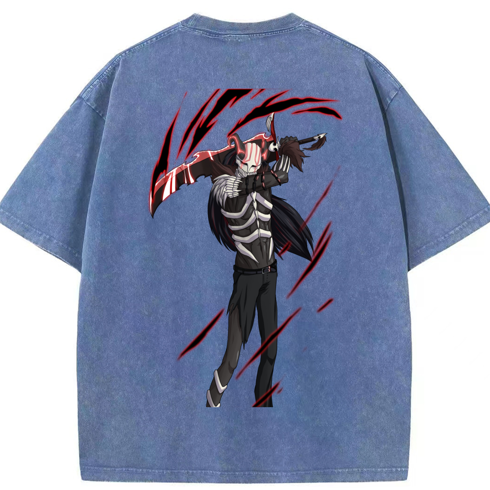 （画像用） ブリーチ 黒崎一護（くろさき いちご）BLEACH Kurosaki Ichigo 綿100% ヴィンテージ風 半袖Tシャツ（背面プリント）