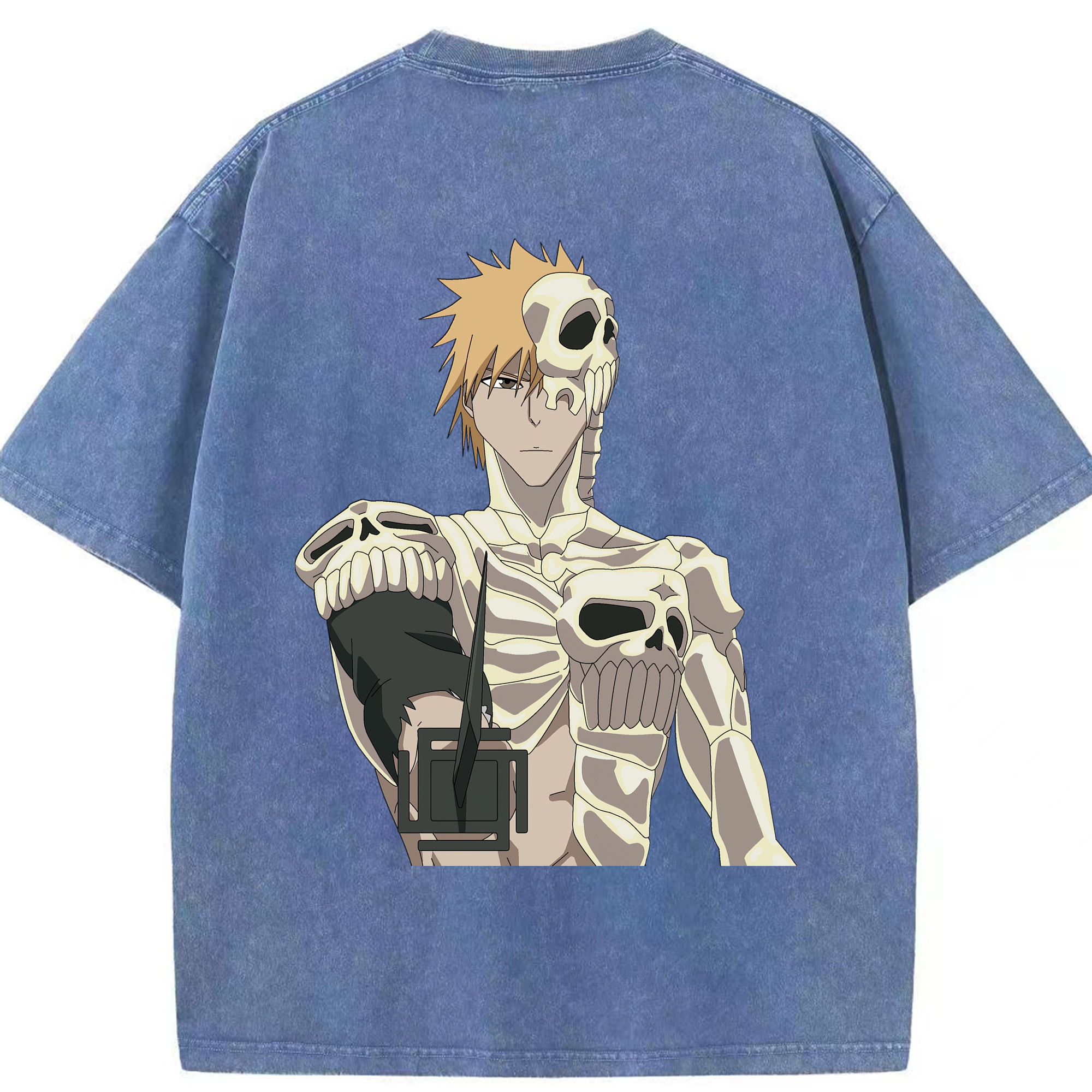 （画像用） ブリーチ 黒崎一護（くろさき いちご）BLEACH Kurosaki Ichigo 綿100% ヴィンテージ風 半袖Tシャツ（背面プリント）