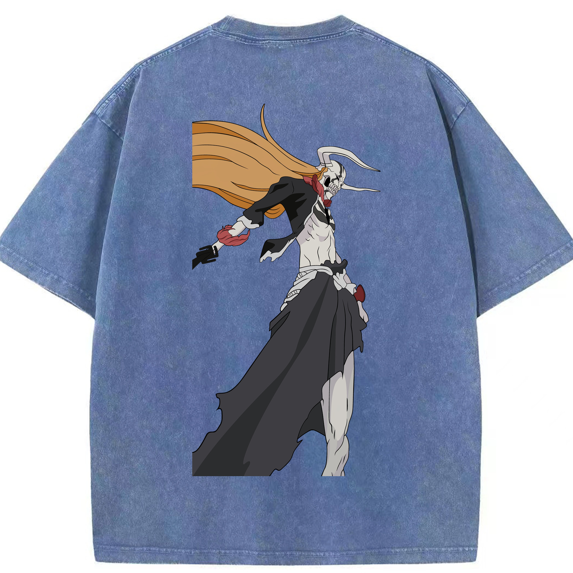 （画像用） ブリーチ 黒崎一護（くろさき いちご）BLEACH Kurosaki Ichigo 綿100% ヴィンテージ風 半袖Tシャツ（背面プリント）