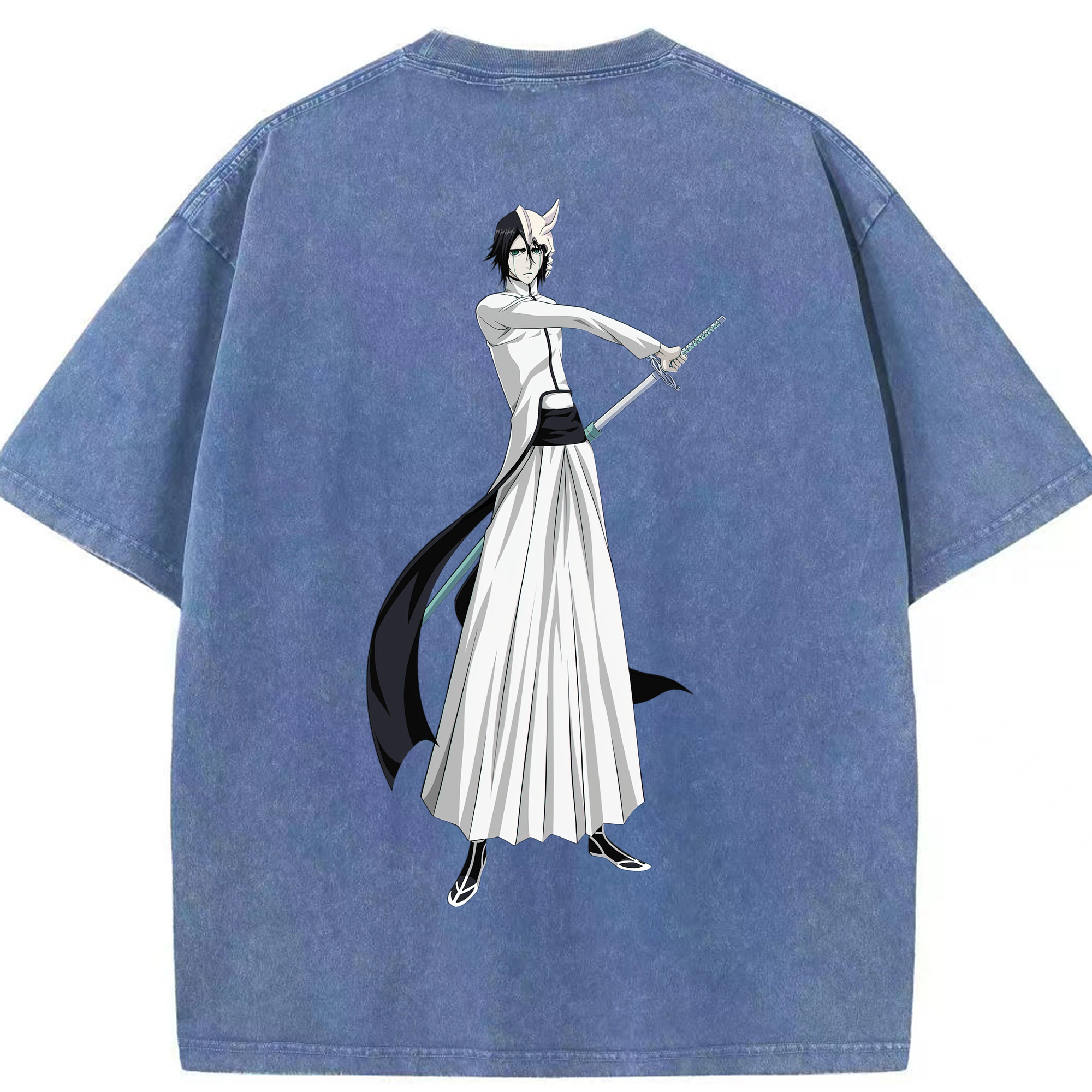 （画像用） ブリーチ ウルキオラ·シファー BLEACH Ulquiorra cifer 綿100% ヴィンテージ風 半袖Tシャツ（背面プリント）