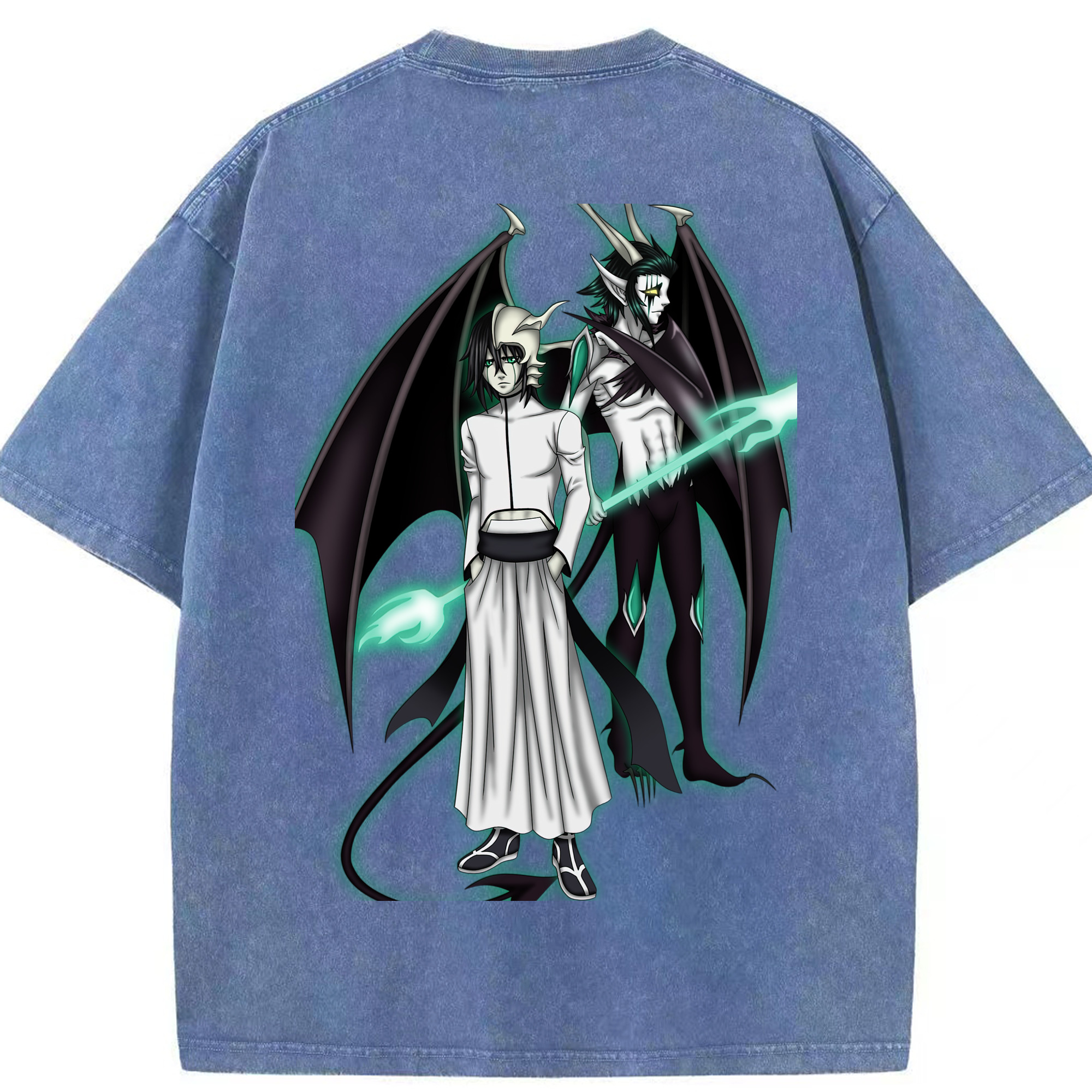 （画像用） ブリーチ ウルキオラ·シファー BLEACH Ulquiorra cifer 綿100% ヴィンテージ風 半袖Tシャツ（背面プリント）