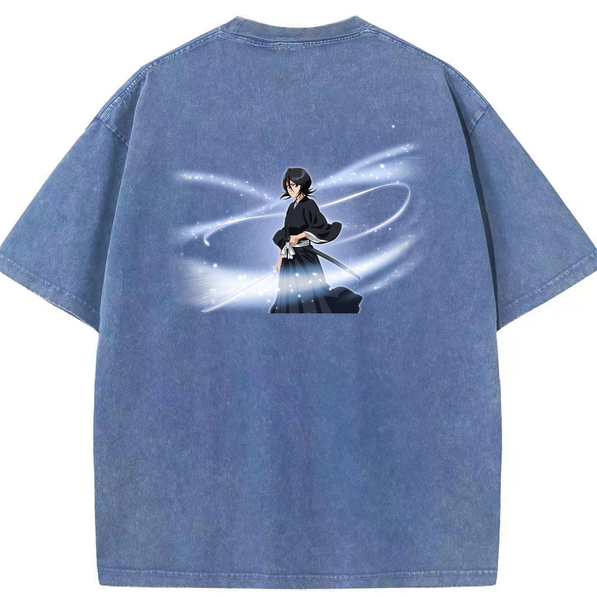 （画像用） ブリーチ 朽木ルキア BLEACH Kuchiki Rukia 綿100% ヴィンテージ風 半袖Tシャツ（背面プリント）
