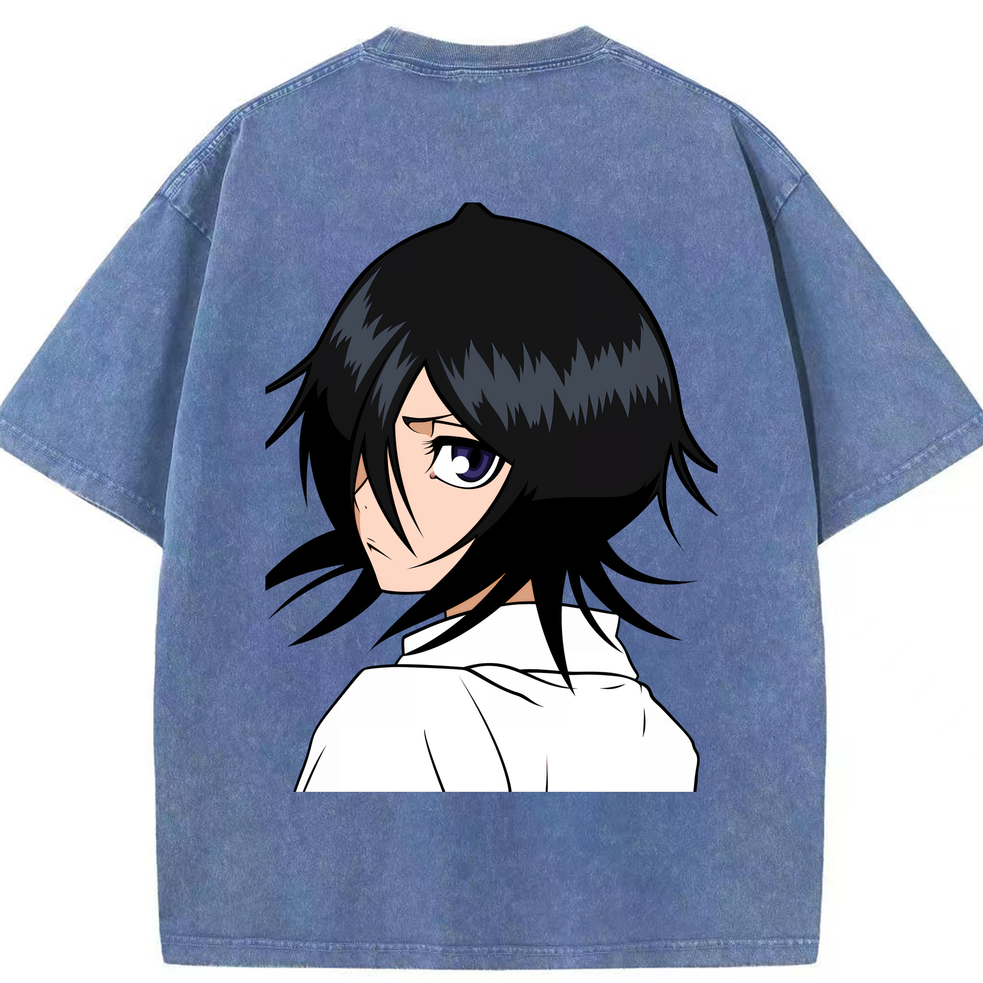 （画像用） ブリーチ 朽木ルキア BLEACH Kuchiki Rukia 綿100% ヴィンテージ風 半袖Tシャツ（背面プリント）