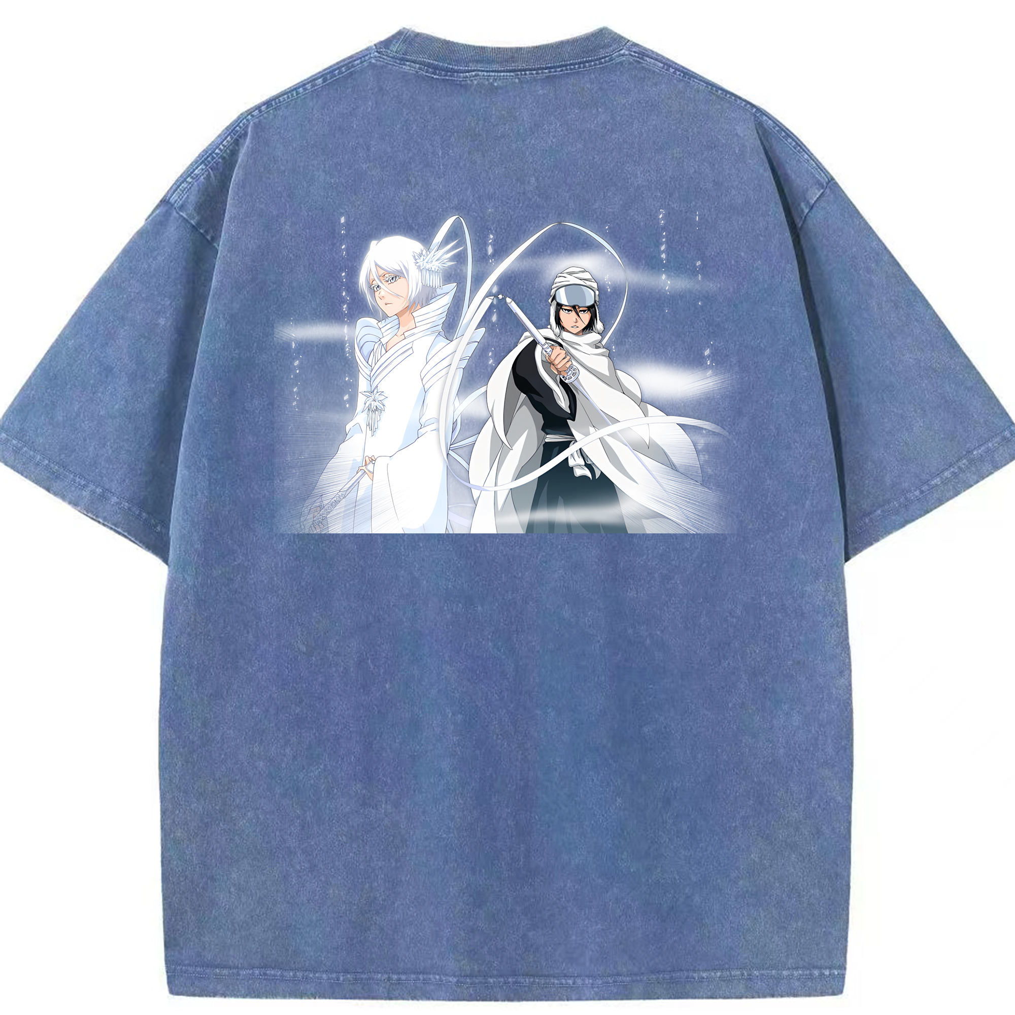 （画像用） ブリーチ 朽木ルキア BLEACH Kuchiki Rukia 綿100% ヴィンテージ風 半袖Tシャツ（背面プリント）