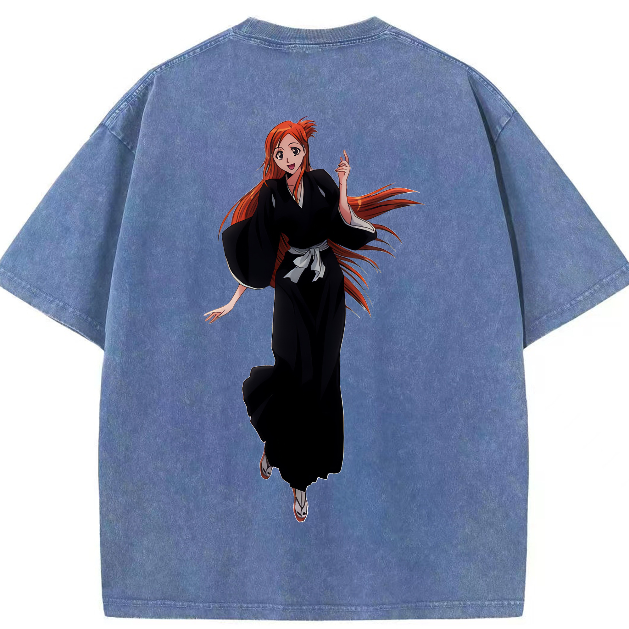 （画像用） ブリーチ 井上織姫（いのうえおりひめ） BLEACH Inoue Orihime 綿100% ヴィンテージ風 半袖Tシャツ（背面プリント）
