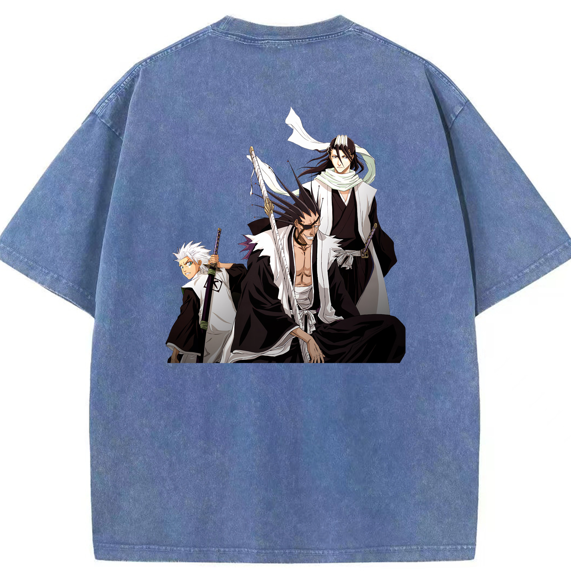 （画像用） ブリーチ ざらき けんぱち BLEACH Zaraki Kenpachi 綿100% ヴィンテージ風 半袖Tシャツ（背面プリント）