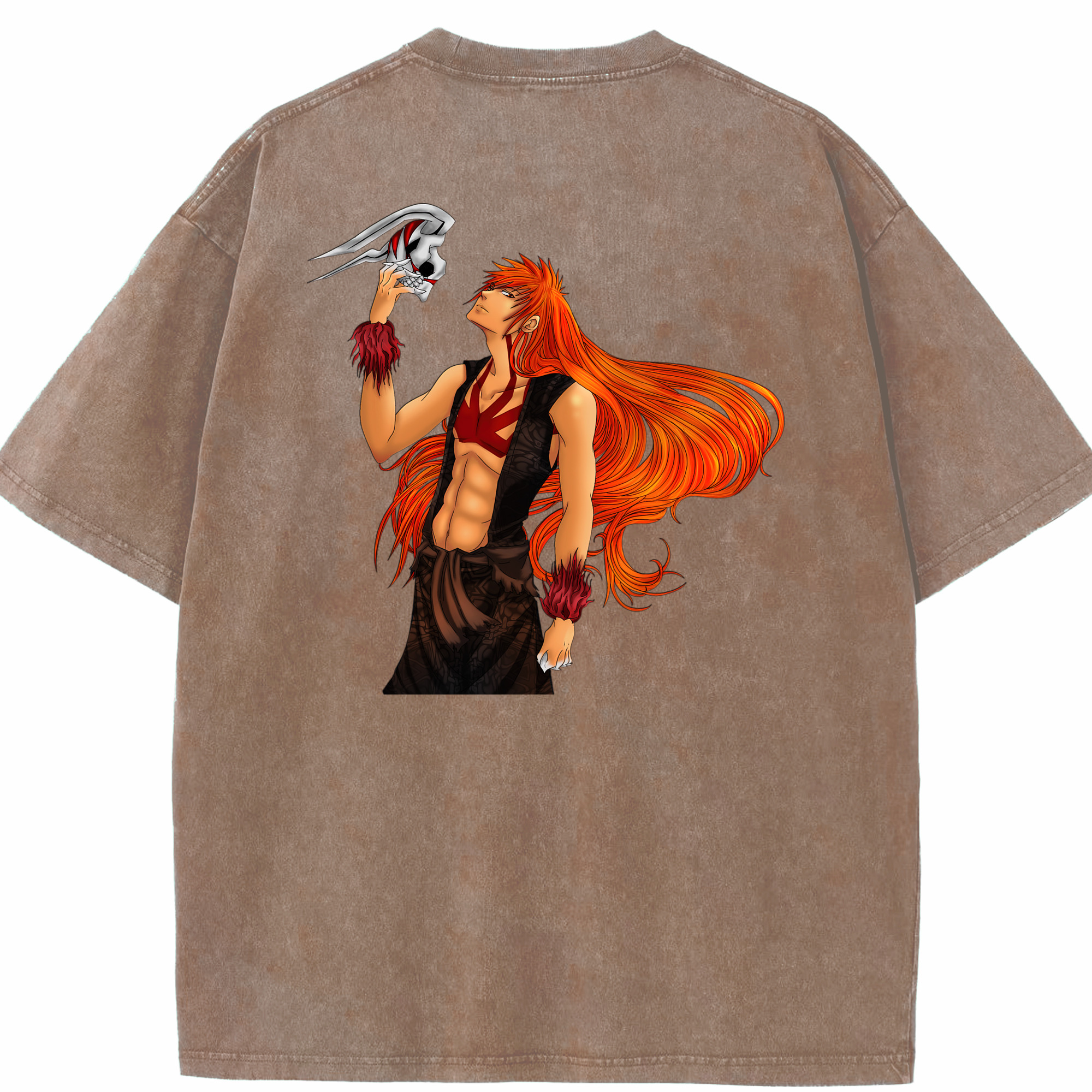 （画像用） ブリーチ 黒崎一護（くろさき いちご）BLEACH Kurosaki Ichigo 綿100% ヴィンテージ風 半袖Tシャツ（背面プリント）
