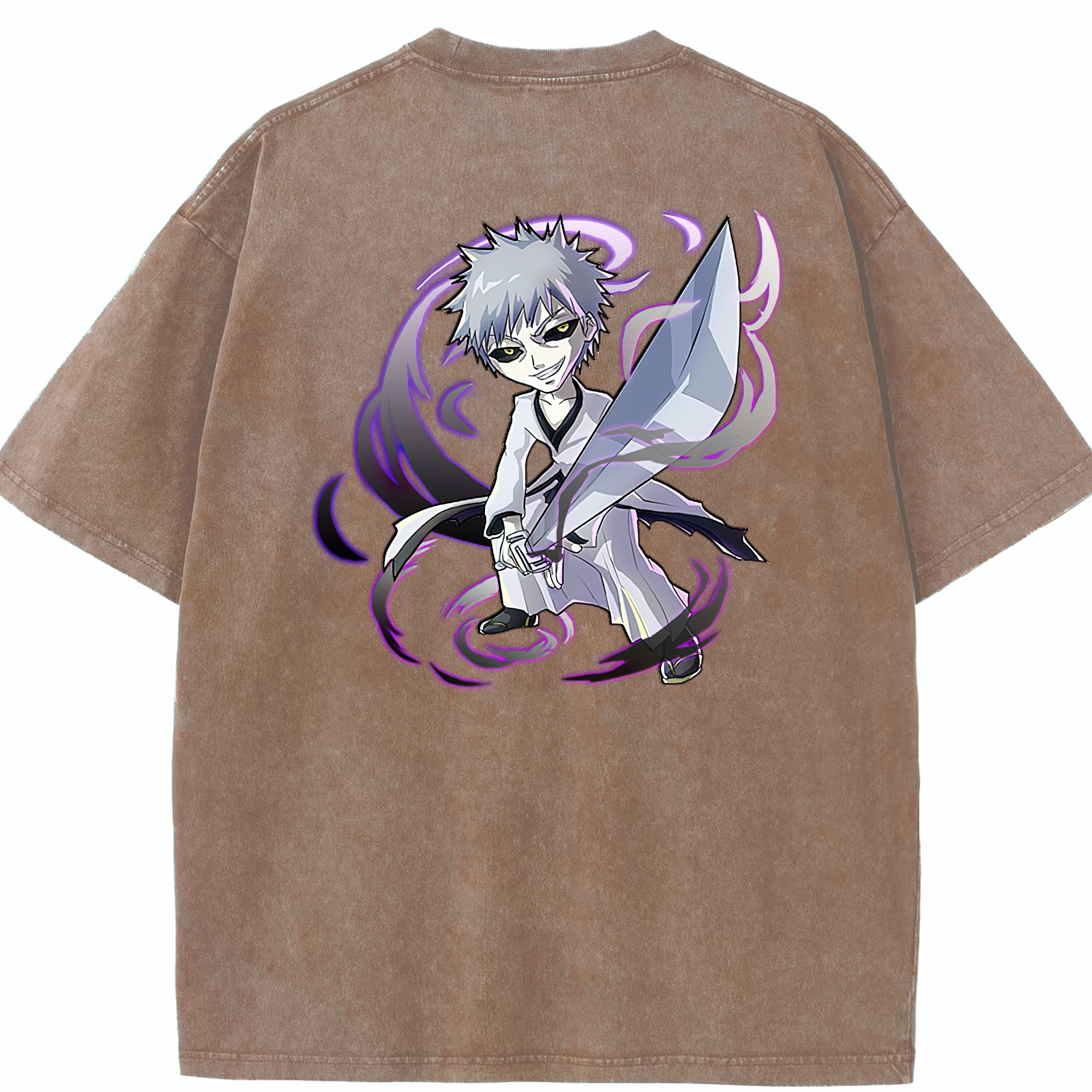 （画像用） ブリーチ 黒崎一護（くろさき いちご）BLEACH Kurosaki Ichigo 綿100% ヴィンテージ風 半袖Tシャツ（背面プリント）