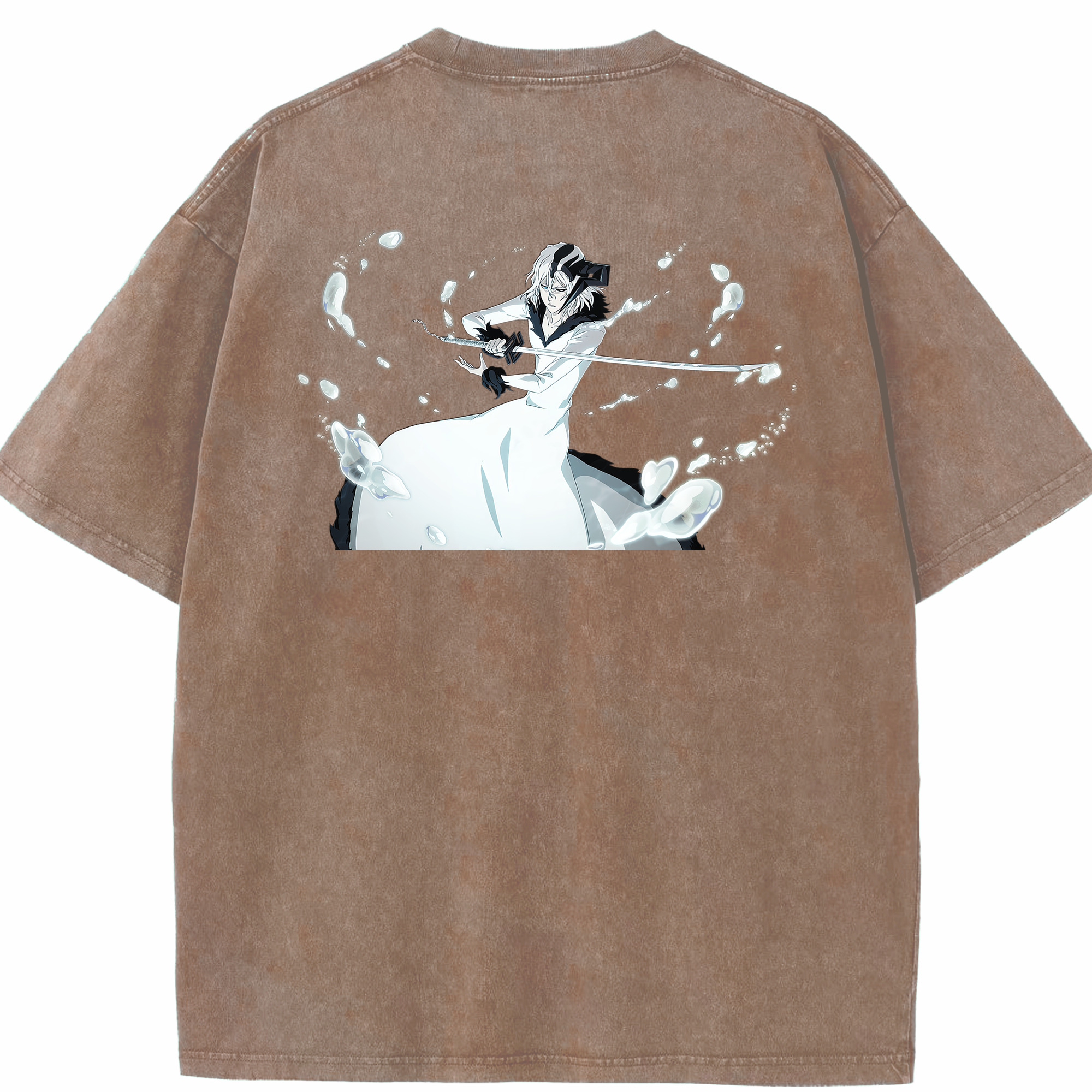 （画像用） ブリーチ 黒崎一護（くろさき いちご）BLEACH Kurosaki Ichigo 綿100% ヴィンテージ風 半袖Tシャツ（背面プリント）