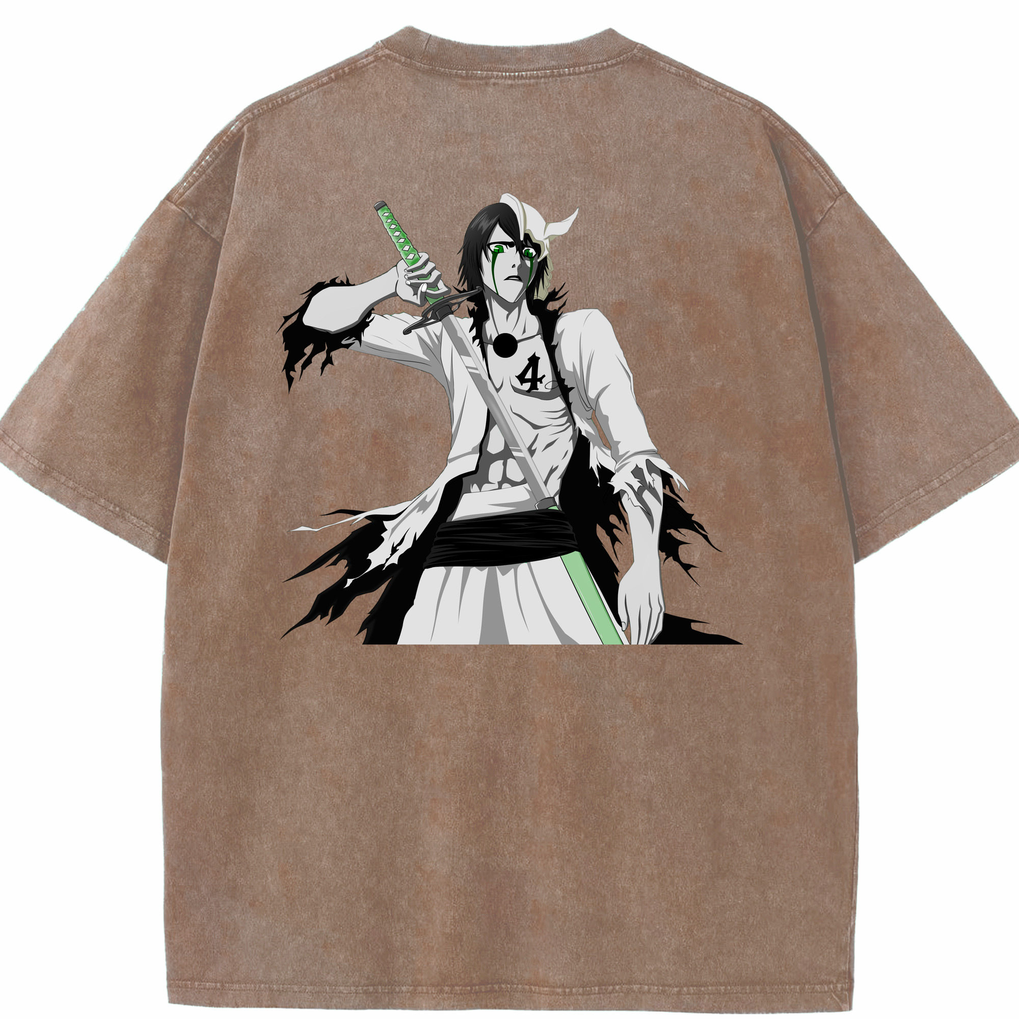 （画像用） ブリーチ ウルキオラ·シファー BLEACH Ulquiorra cifer 綿100% ヴィンテージ風 半袖Tシャツ（背面プリント）