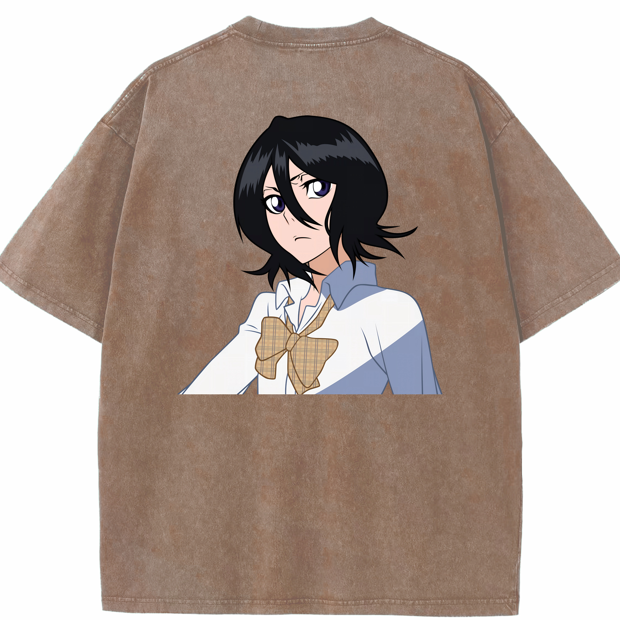 （画像用） ブリーチ 朽木ルキア BLEACH Kuchiki Rukia 綿100% ヴィンテージ風 半袖Tシャツ（背面プリント）