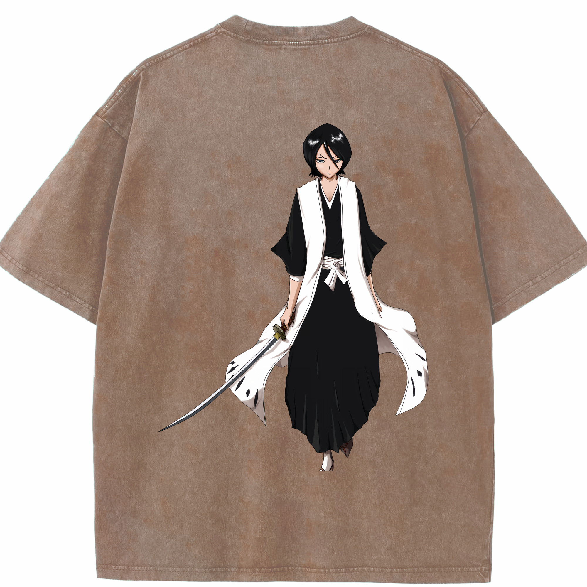 （画像用） ブリーチ 朽木ルキア BLEACH Kuchiki Rukia 綿100% ヴィンテージ風 半袖Tシャツ（背面プリント）