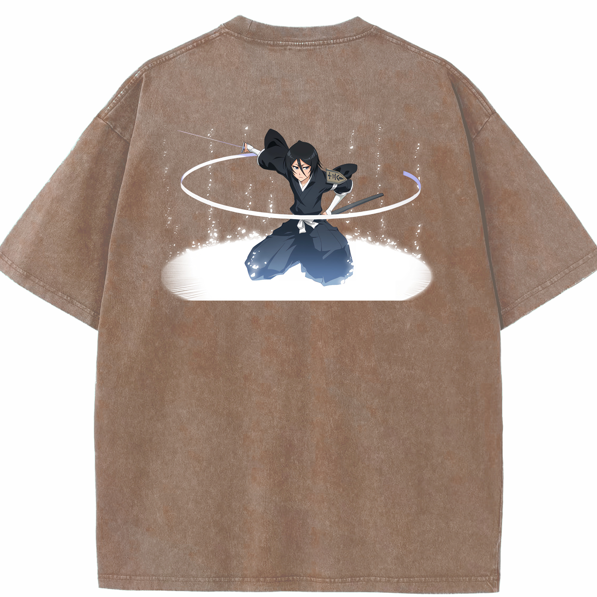 （画像用） ブリーチ 朽木ルキア BLEACH Kuchiki Rukia 綿100% ヴィンテージ風 半袖Tシャツ（背面プリント）