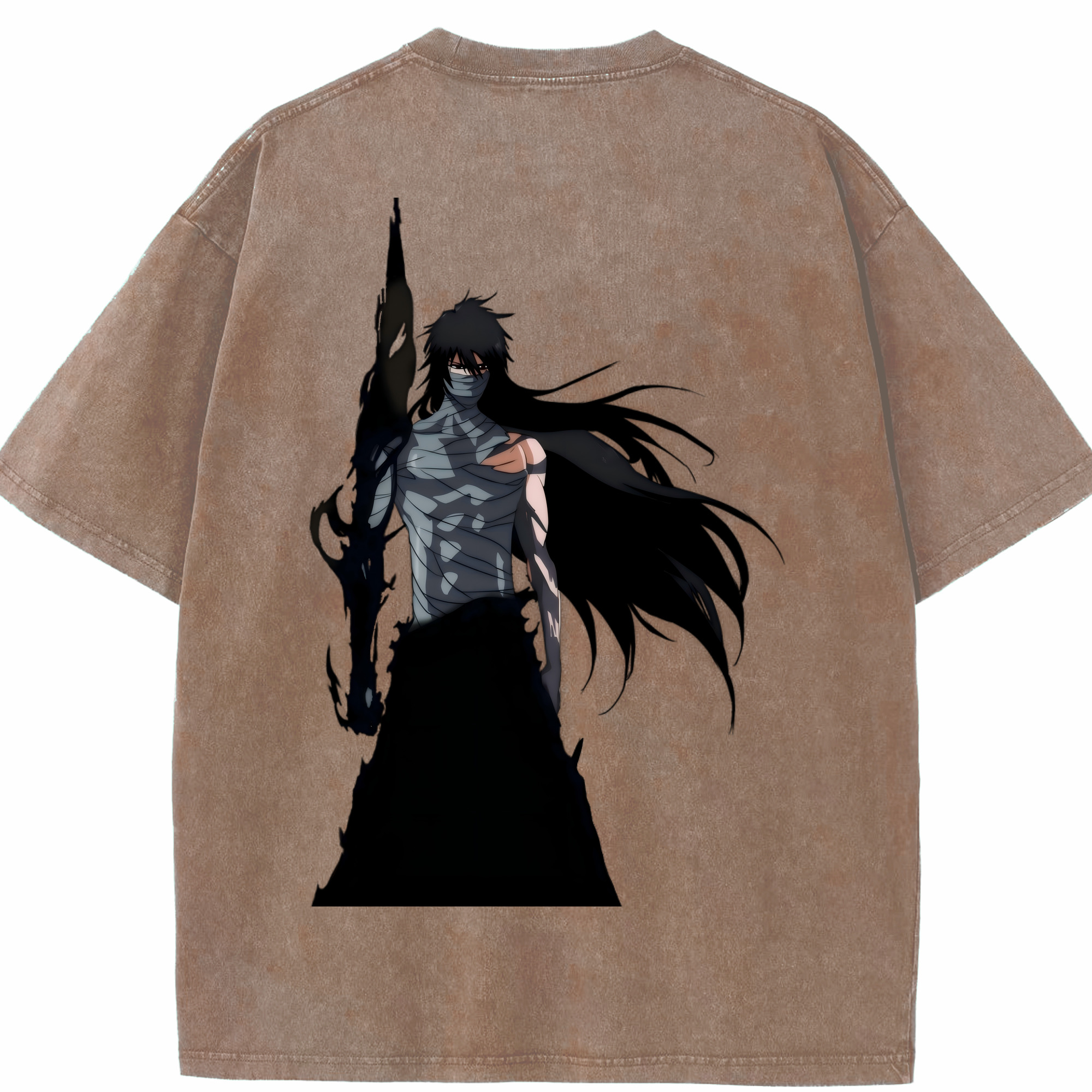 （画像用） ブリーチ 黒崎一護（くろさき いちご）BLEACH Kurosaki Ichigo 綿100% ヴィンテージ風 半袖Tシャツ（背面プリント）
