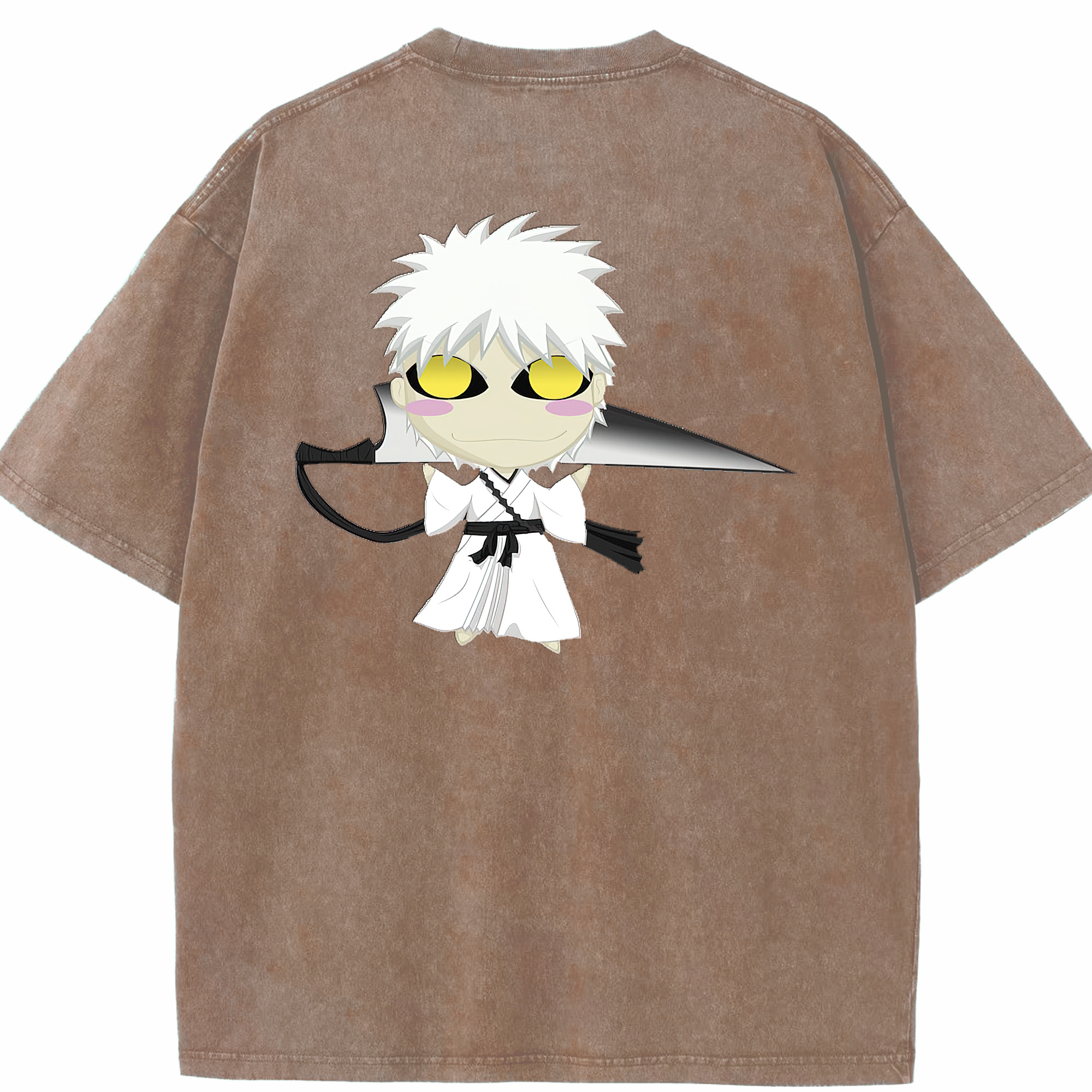 （画像用） ブリーチ 黒崎一護（くろさき いちご）BLEACH Kurosaki Ichigo 綿100% ヴィンテージ風 半袖Tシャツ（背面プリント）