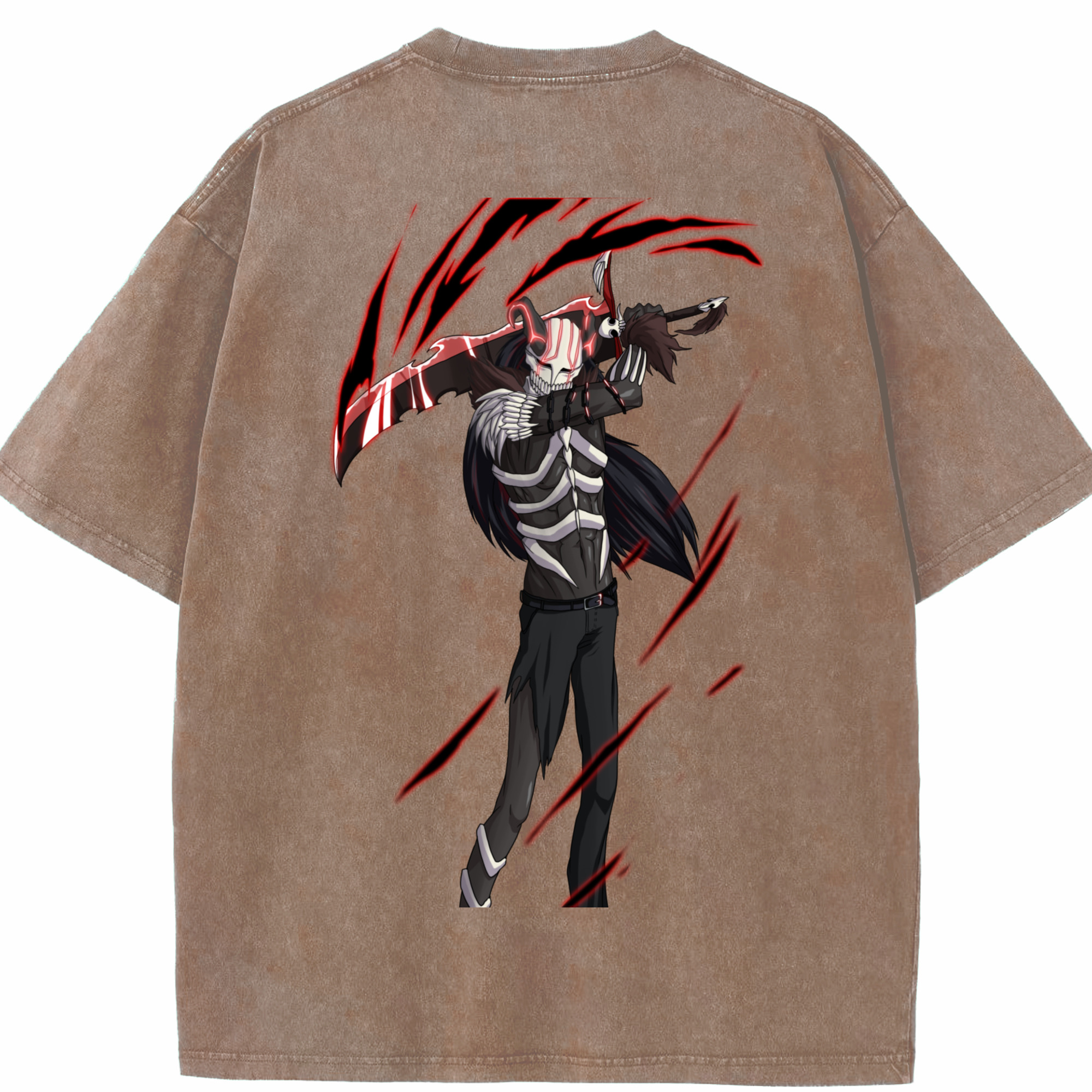 （画像用） ブリーチ 黒崎一護（くろさき いちご）BLEACH Kurosaki Ichigo 綿100% ヴィンテージ風 半袖Tシャツ（背面プリント）