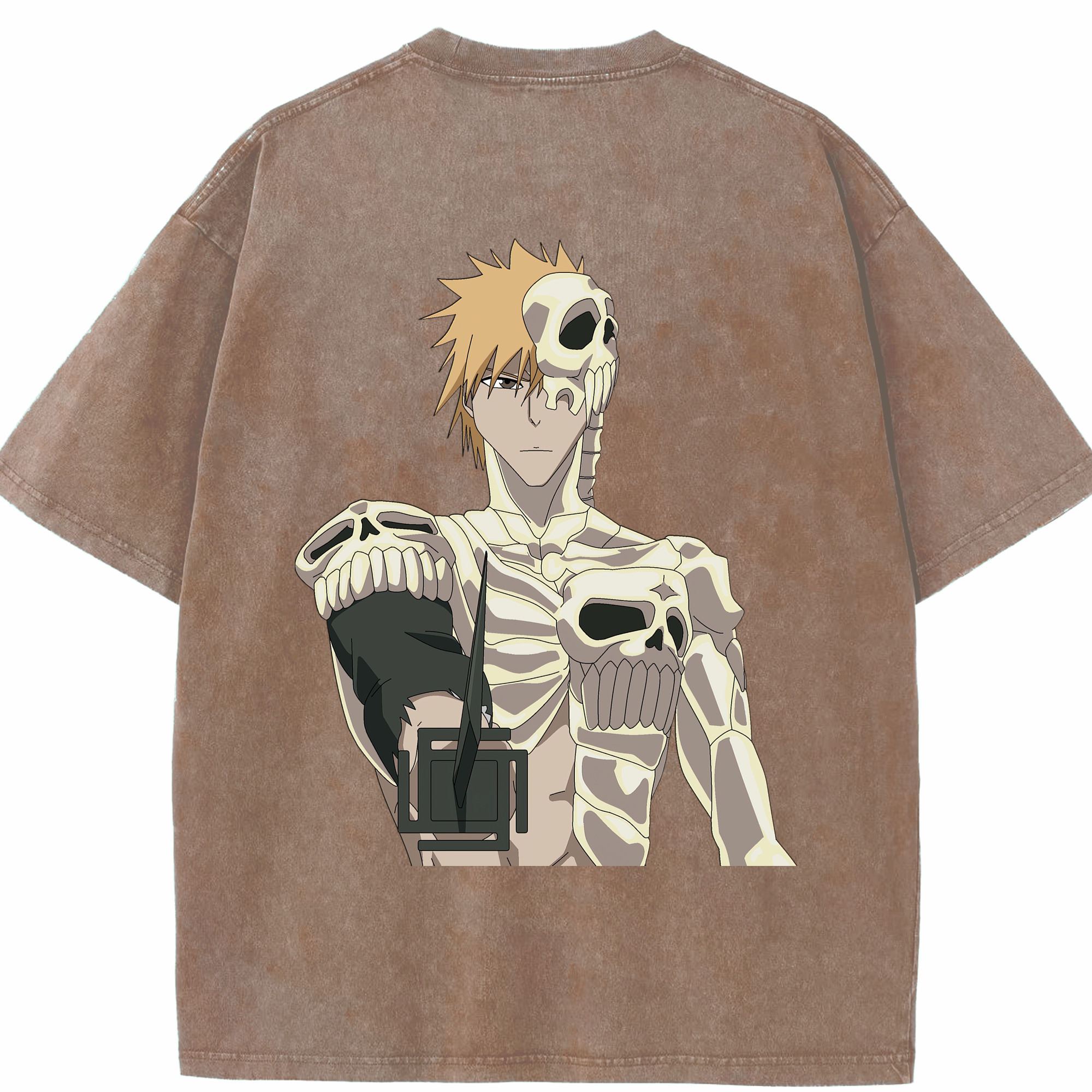 （画像用） ブリーチ 黒崎一護（くろさき いちご）BLEACH Kurosaki Ichigo 綿100% ヴィンテージ風 半袖Tシャツ（背面プリント）