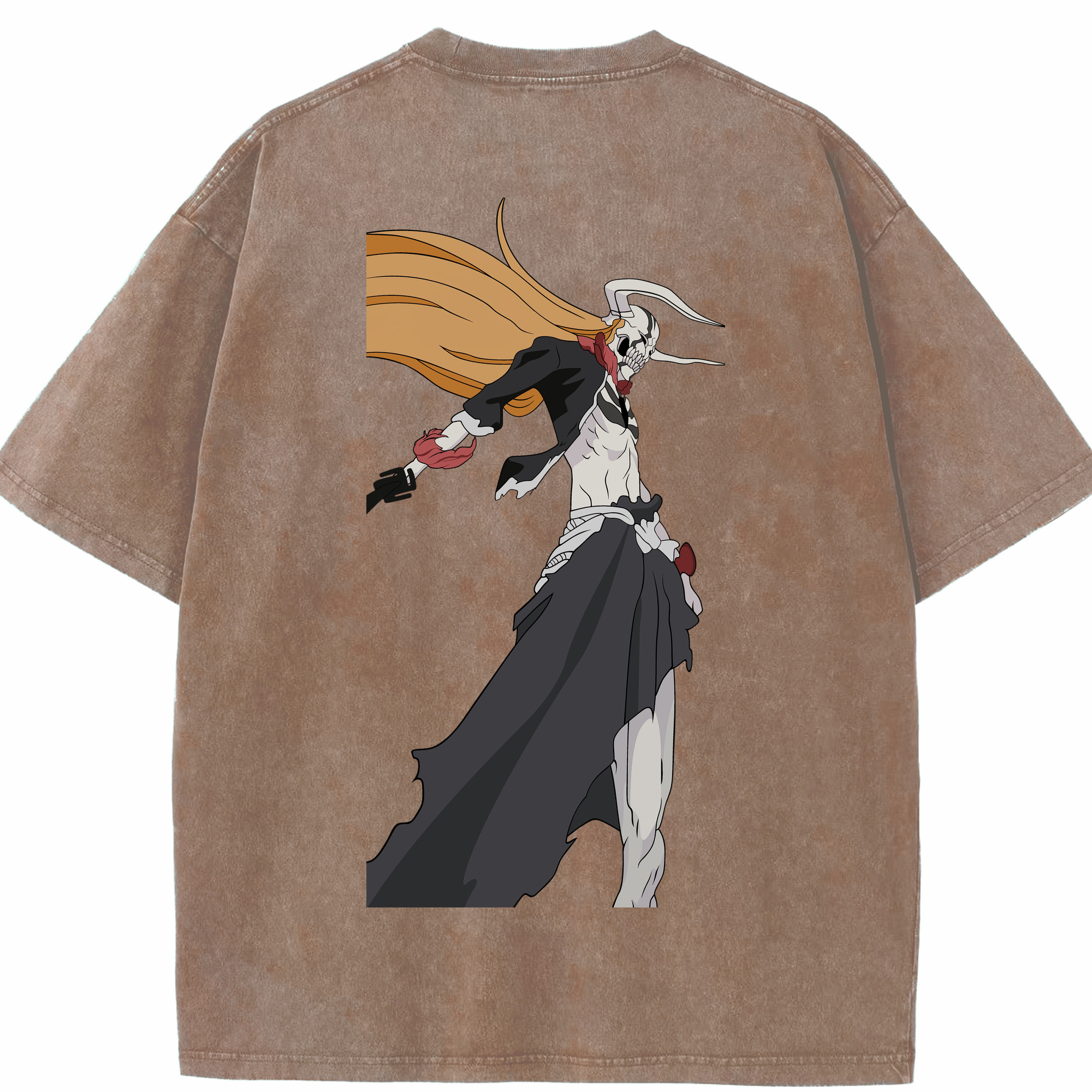 （画像用） ブリーチ 黒崎一護（くろさき いちご）BLEACH Kurosaki Ichigo 綿100% ヴィンテージ風 半袖Tシャツ（背面プリント）