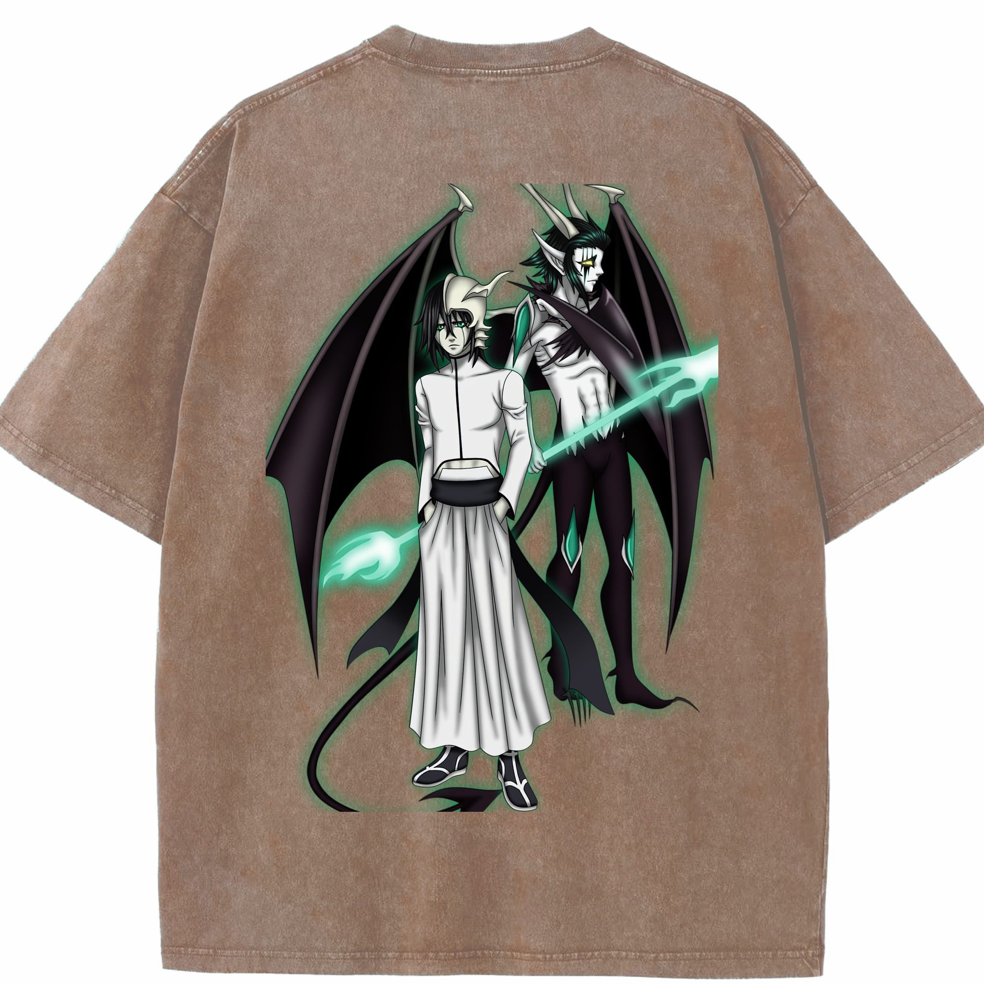 （画像用） ブリーチ ウルキオラ·シファー BLEACH Ulquiorra cifer 綿100% ヴィンテージ風 半袖Tシャツ（背面プリント）