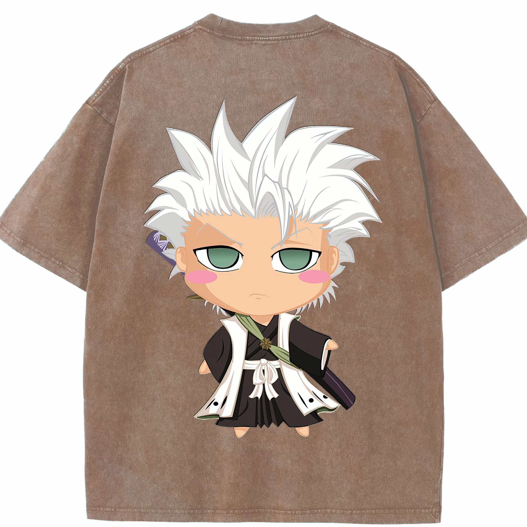 （画像用） ブリーチ 日番谷冬獅郎（ひつがや とうしろう） BLEACH Hitsugaya Toushirou 綿100% ヴィンテージ風 半袖Tシャツ（背面プリント）
