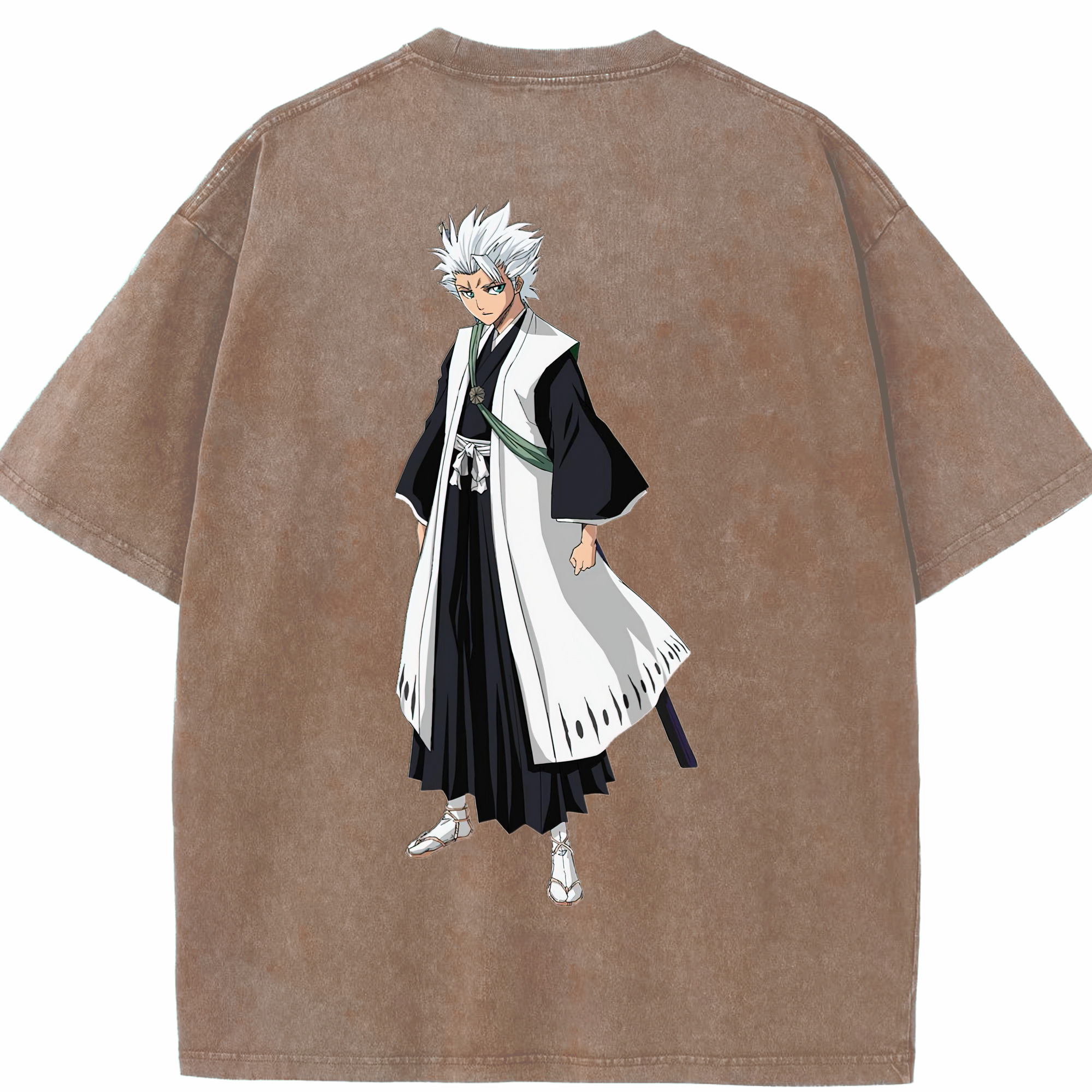 （画像用） ブリーチ 日番谷冬獅郎（ひつがや とうしろう） BLEACH Hitsugaya Toushirou 綿100% ヴィンテージ風 半袖Tシャツ（背面プリント）