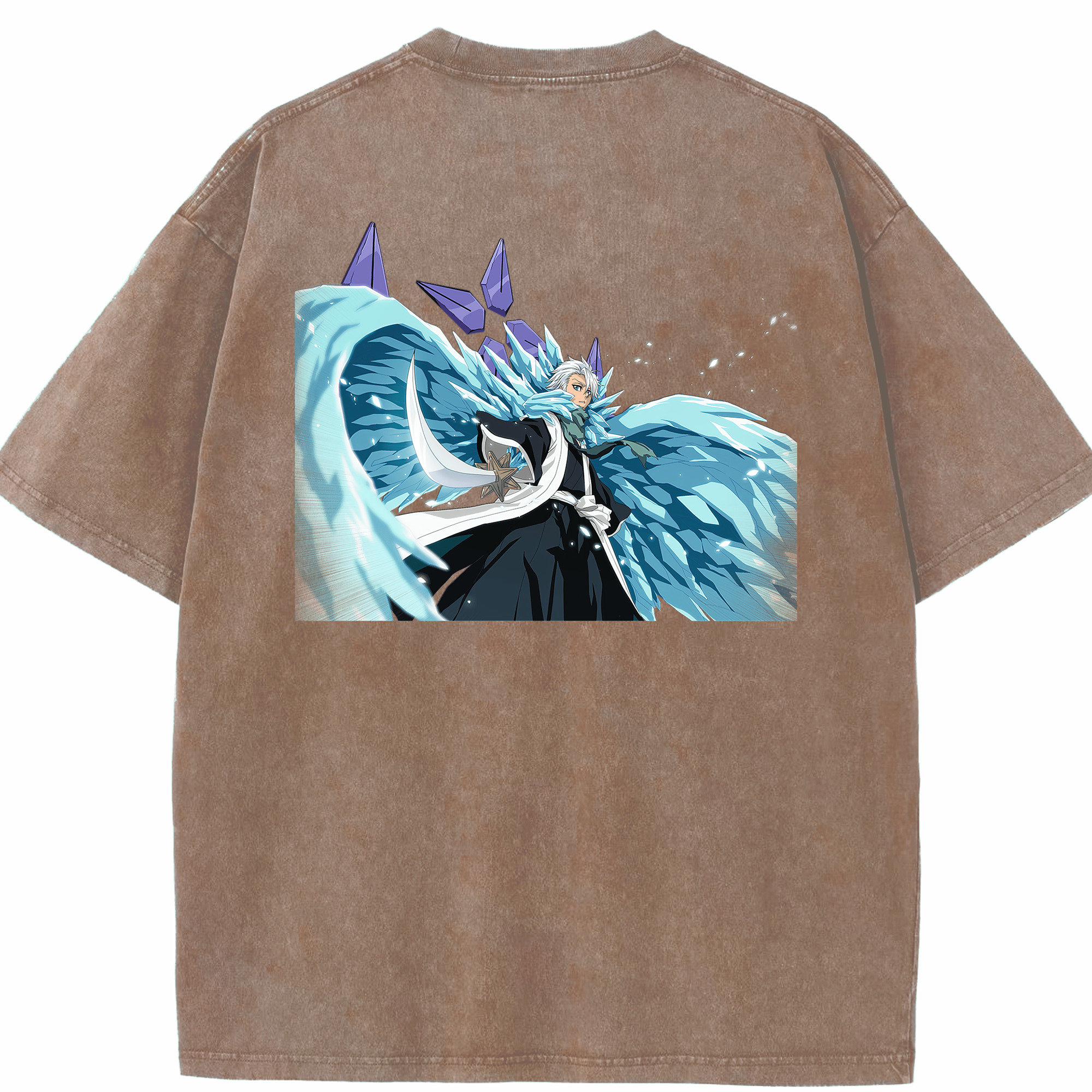 （画像用） ブリーチ 日番谷冬獅郎（ひつがや とうしろう） BLEACH Hitsugaya Toushirou 綿100% ヴィンテージ風 半袖Tシャツ（背面プリント）