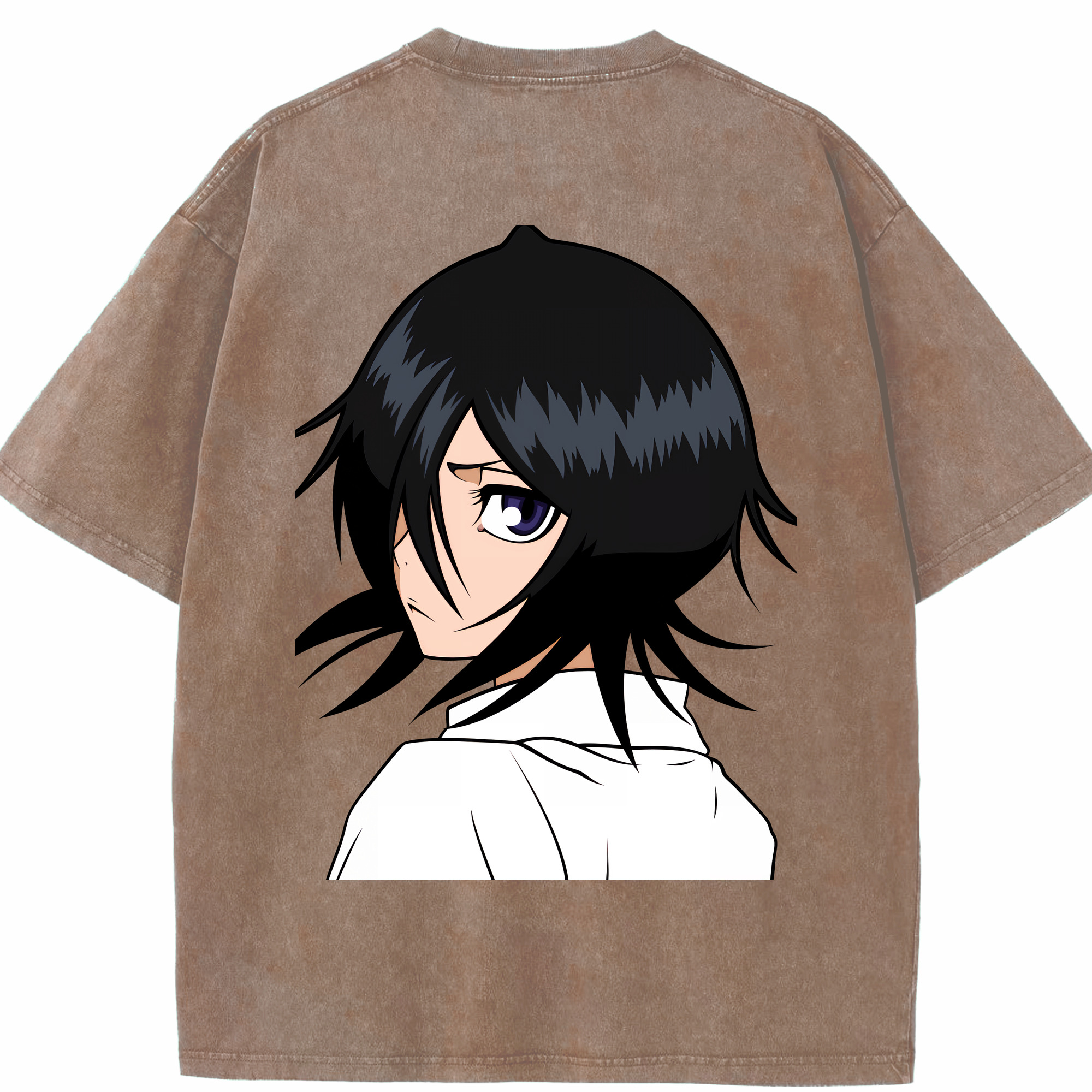 （画像用） ブリーチ 朽木ルキア BLEACH Kuchiki Rukia 綿100% ヴィンテージ風 半袖Tシャツ（背面プリント）