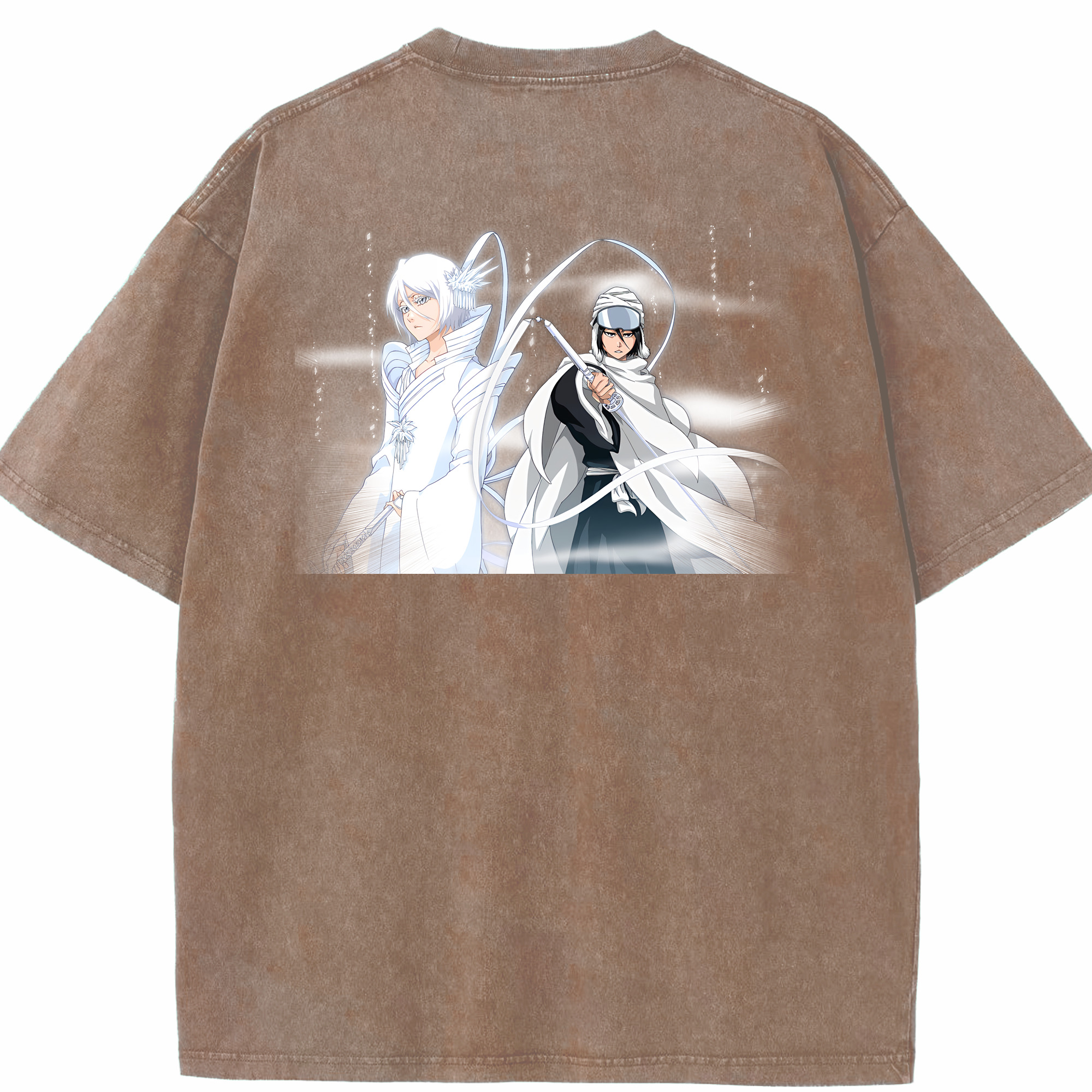 （画像用） ブリーチ 朽木ルキア BLEACH Kuchiki Rukia 綿100% ヴィンテージ風 半袖Tシャツ（背面プリント）