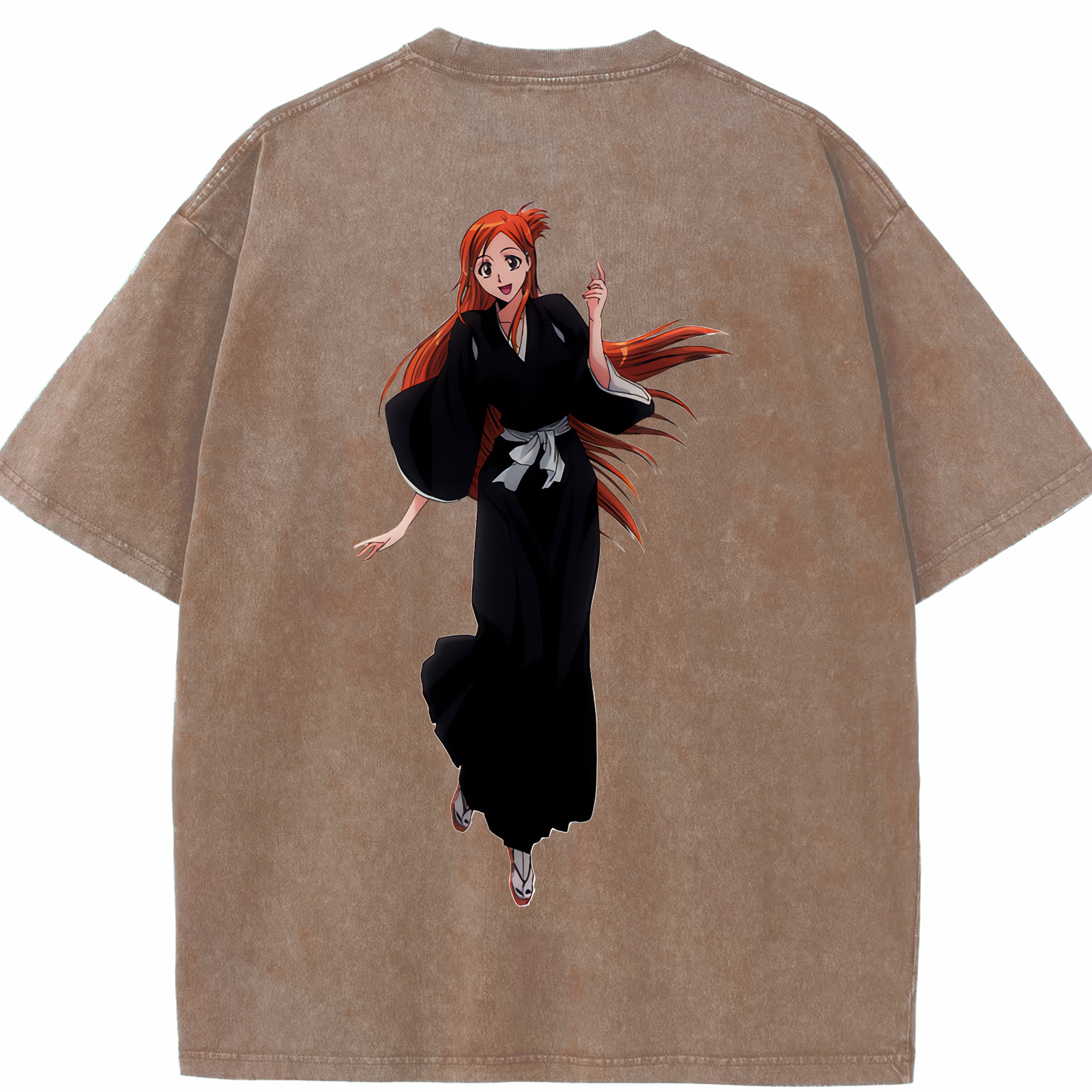（画像用） ブリーチ 井上織姫（いのうえおりひめ） BLEACH Inoue Orihime 綿100% ヴィンテージ風 半袖Tシャツ（背面プリント）