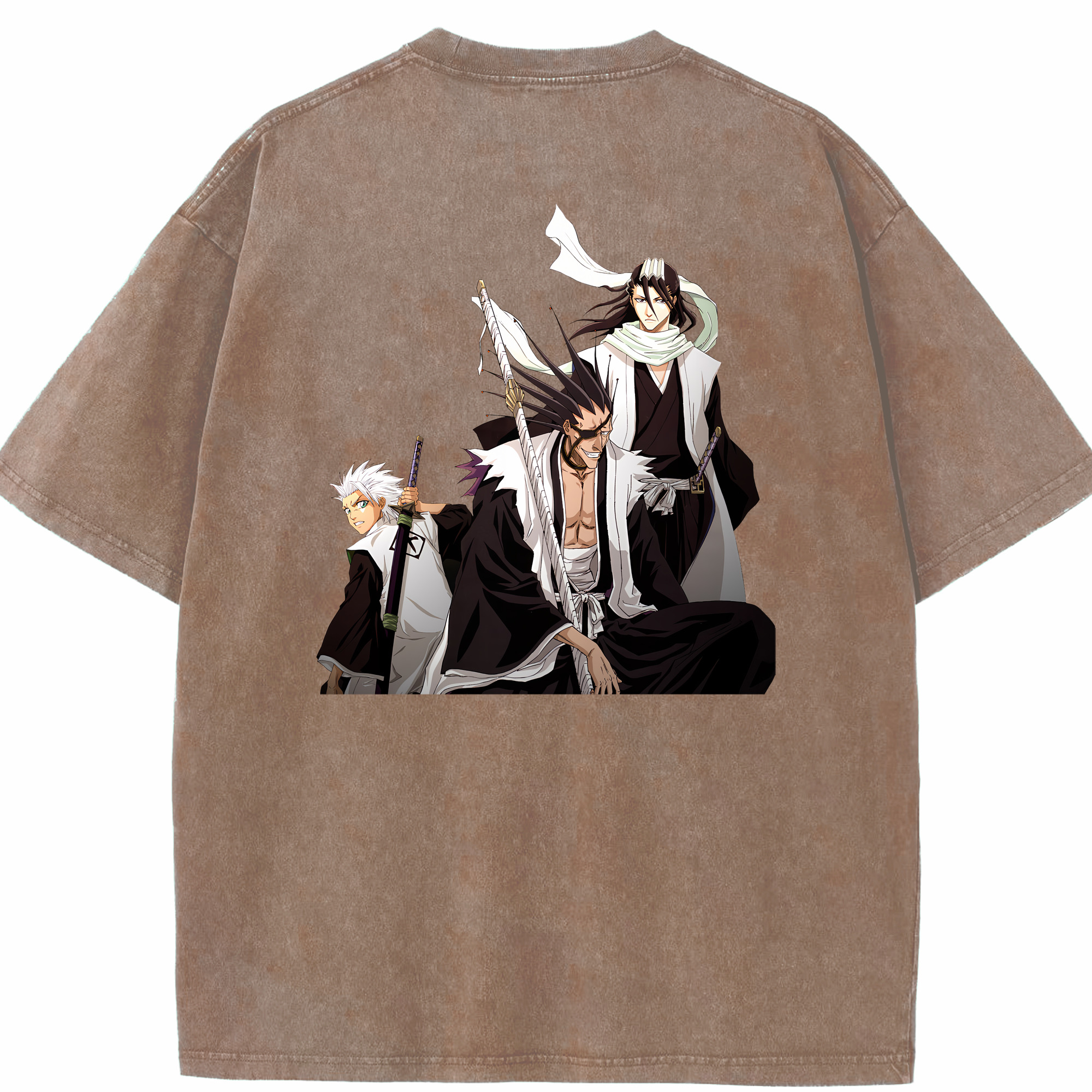 （画像用） ブリーチ ざらき けんぱち BLEACH Zaraki Kenpachi 綿100% ヴィンテージ風 半袖Tシャツ（背面プリント）