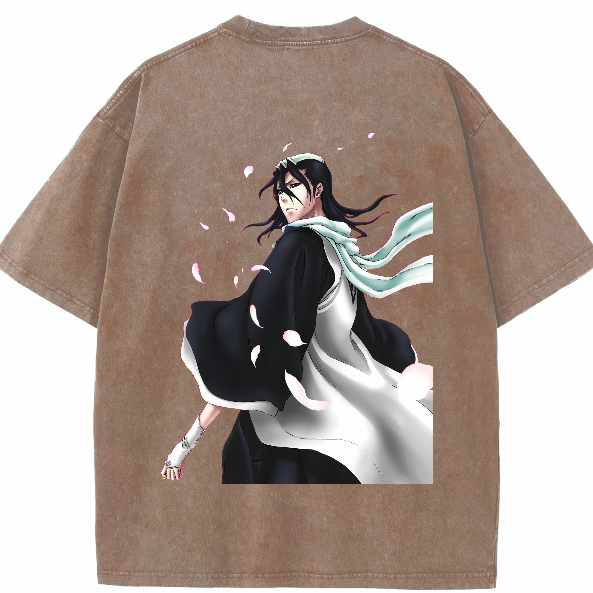 （画像用） ブリーチ くちき びゃくや BLEACH Kuchiki Byakuya 綿100% ヴィンテージ風 半袖Tシャツ（背面プリント）